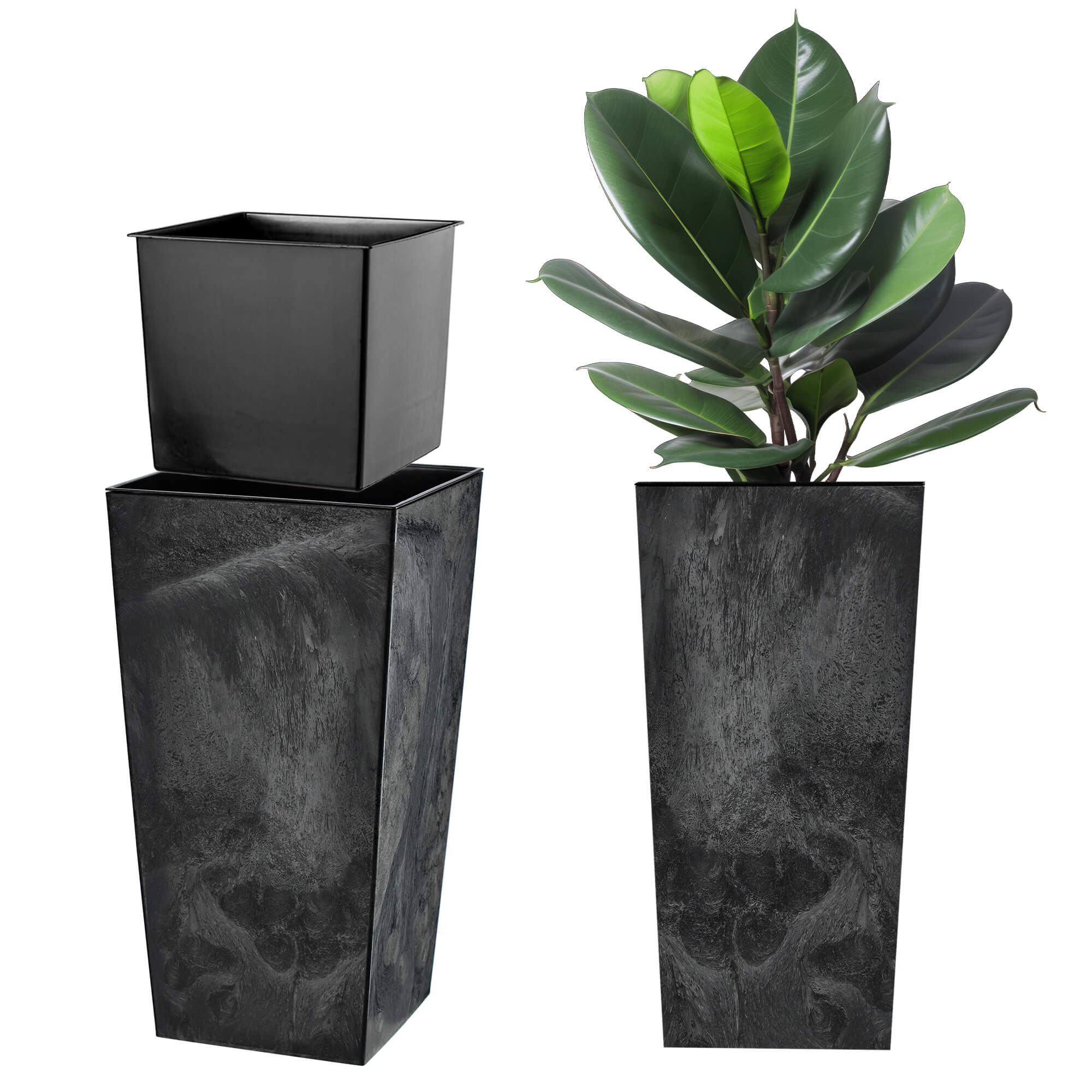 Donica ogrodowa Pesaro 30cm czarny beton