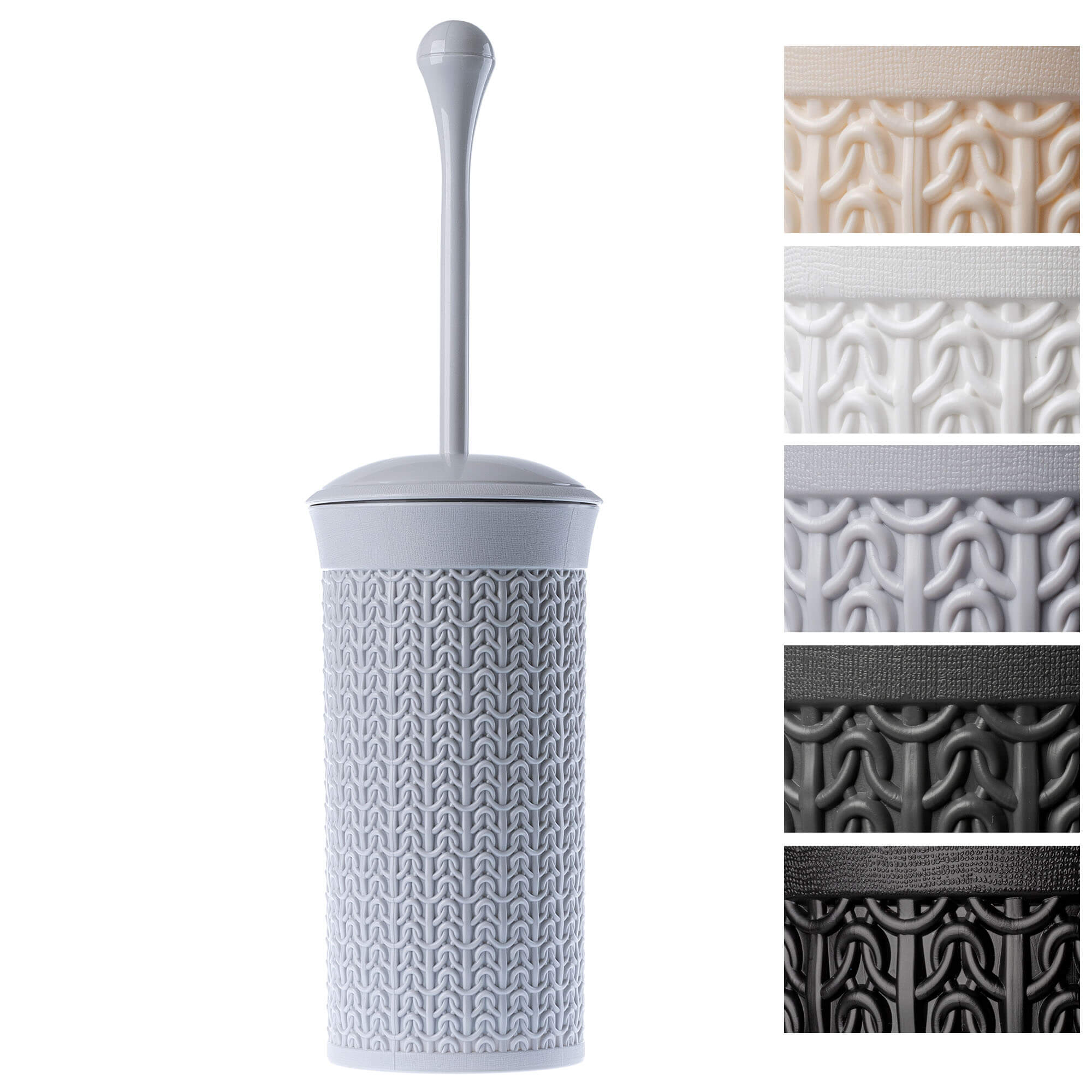 Szczotka do WC z pojemnikiem Linxe, 40 cm, szara