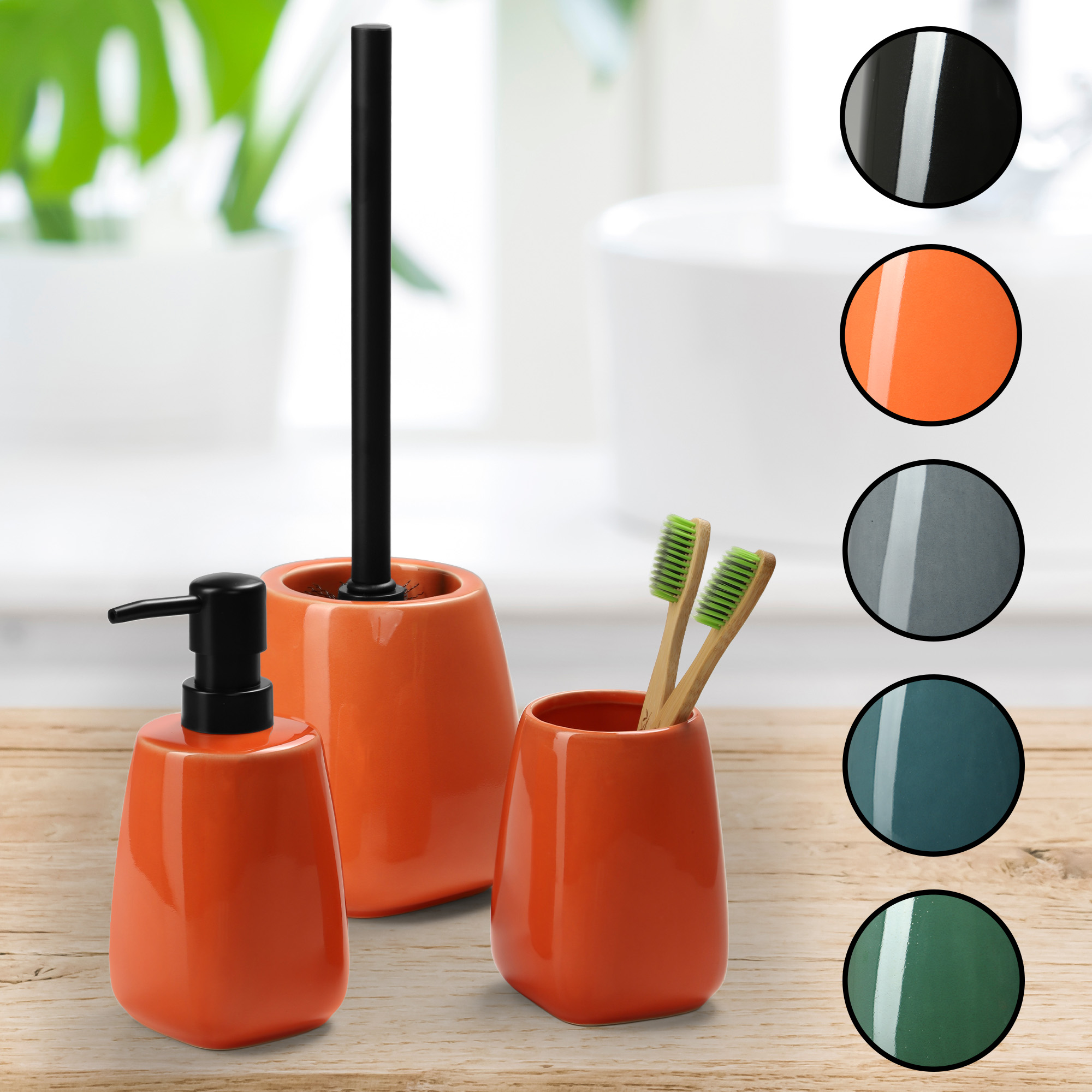 Kubek łazienkowy Ivo, pomarańczowy