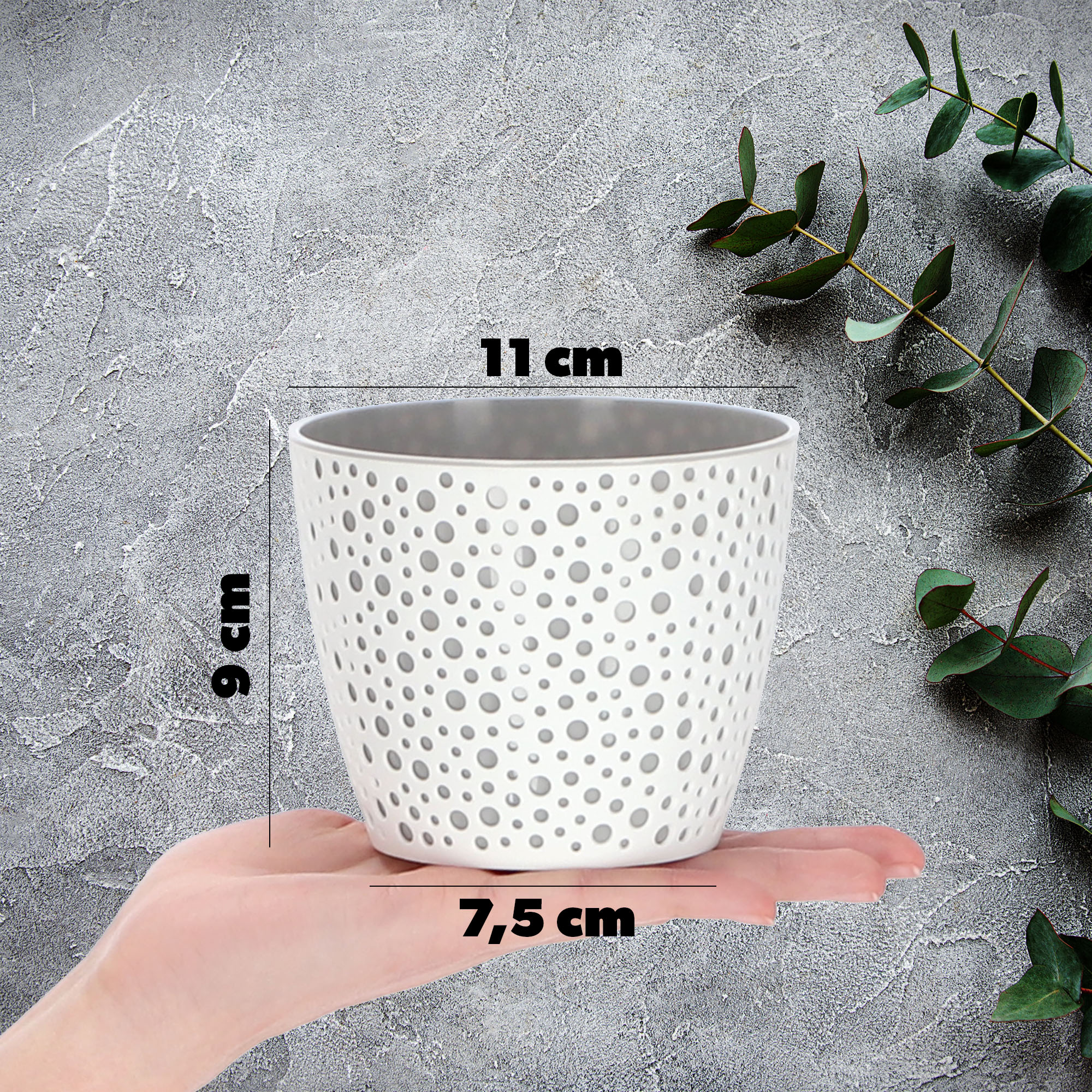 Doniczka na kwiaty Casini 11 cm, szara