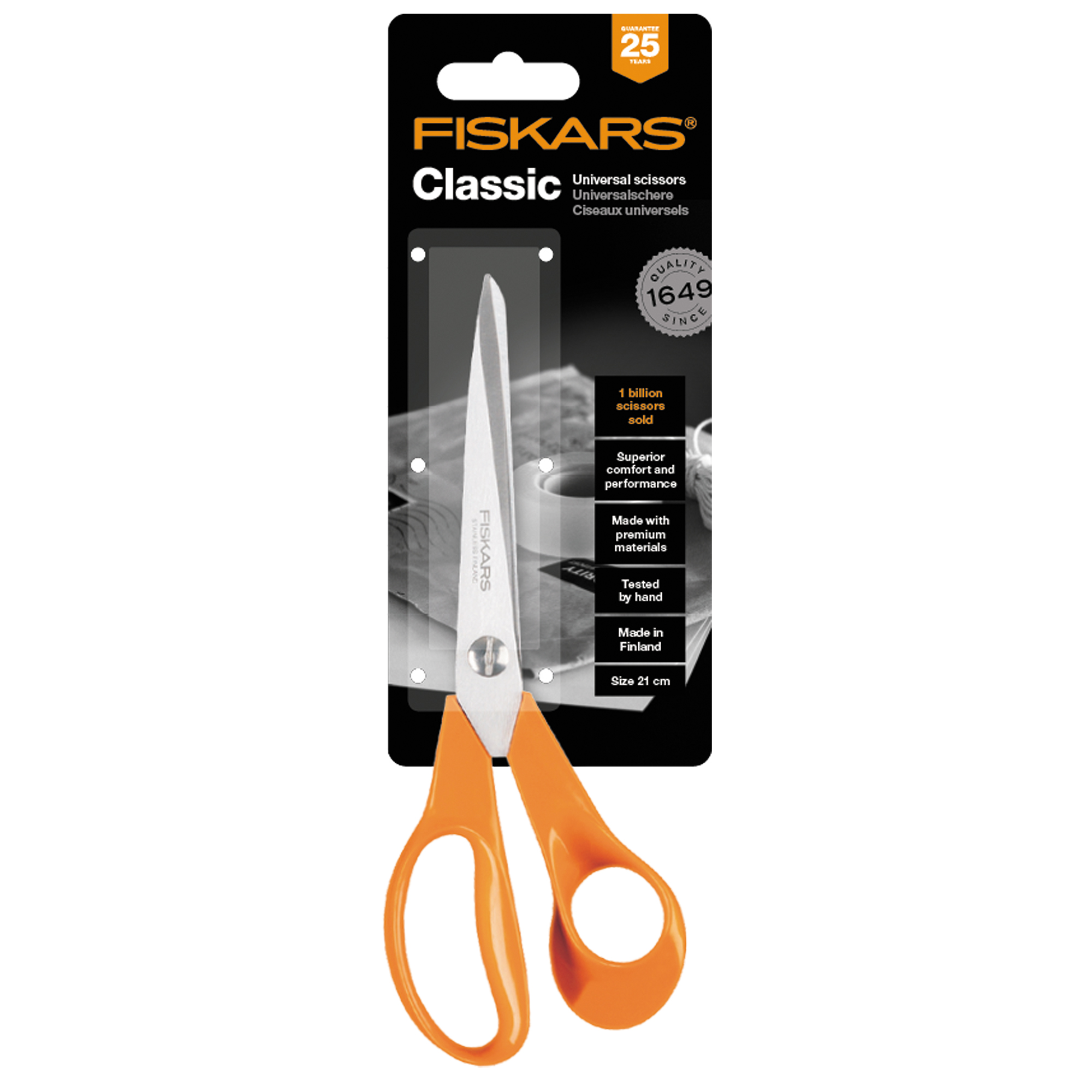Fiskars 1000815 Classic Nożyczki uniwersalne, 21 cm