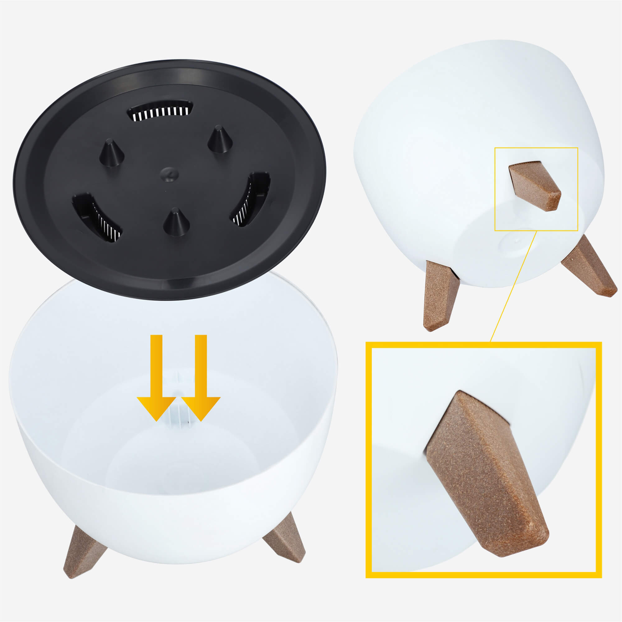 Misa na kwiaty z nóżkami Luri 29 cm, biała