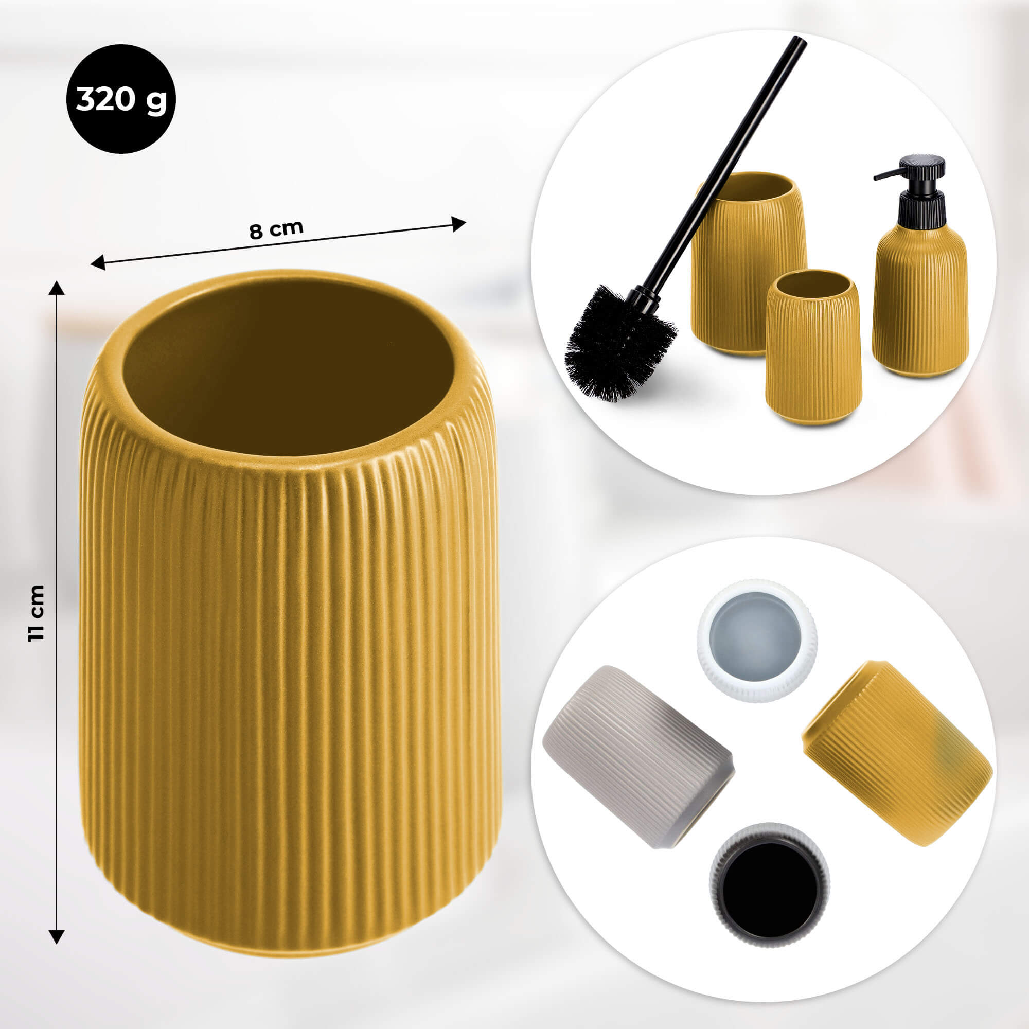 Kubek łazienkowy Mataro żółty