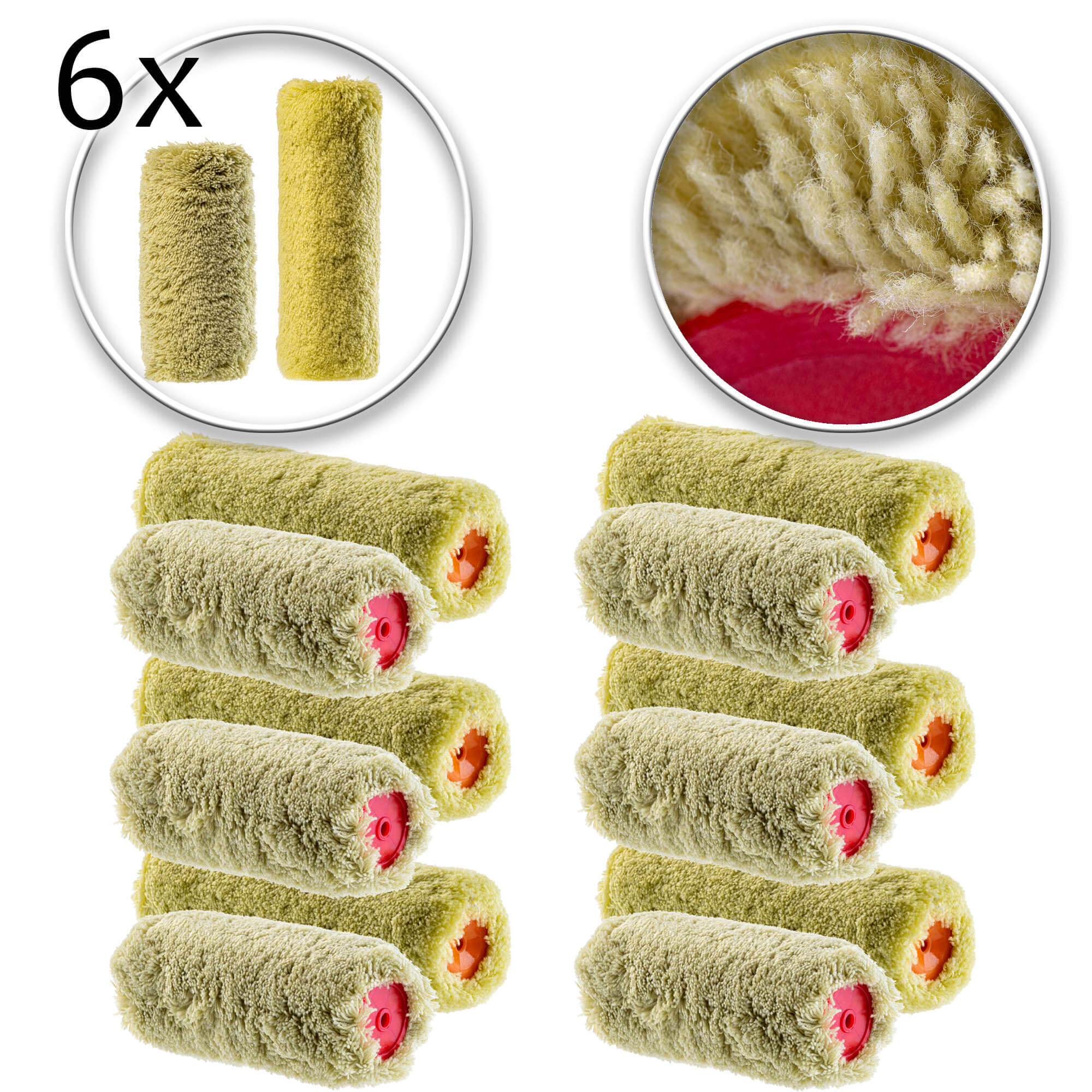 Wałki malarskie Paxson zielone 20 + 25 cm x 6 szt.