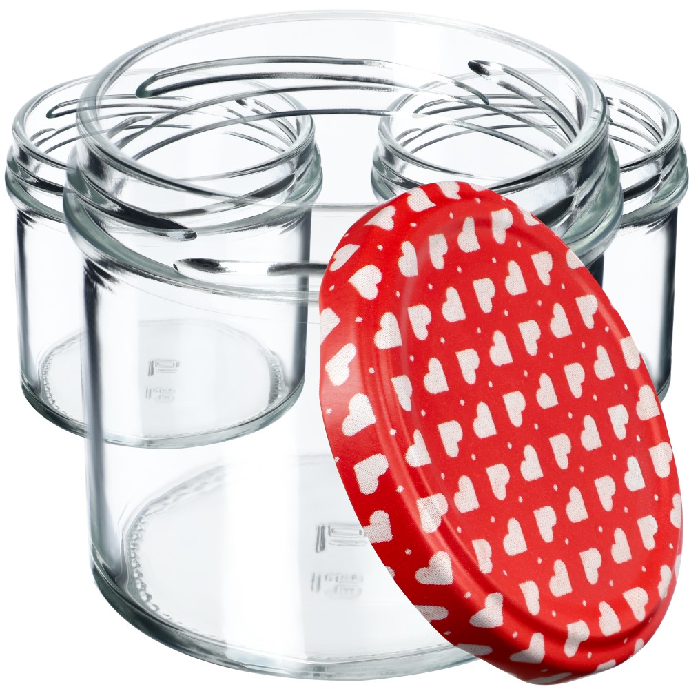 Słoiki Vigo 140ml 50szt 66mm + wieczko "Serca"