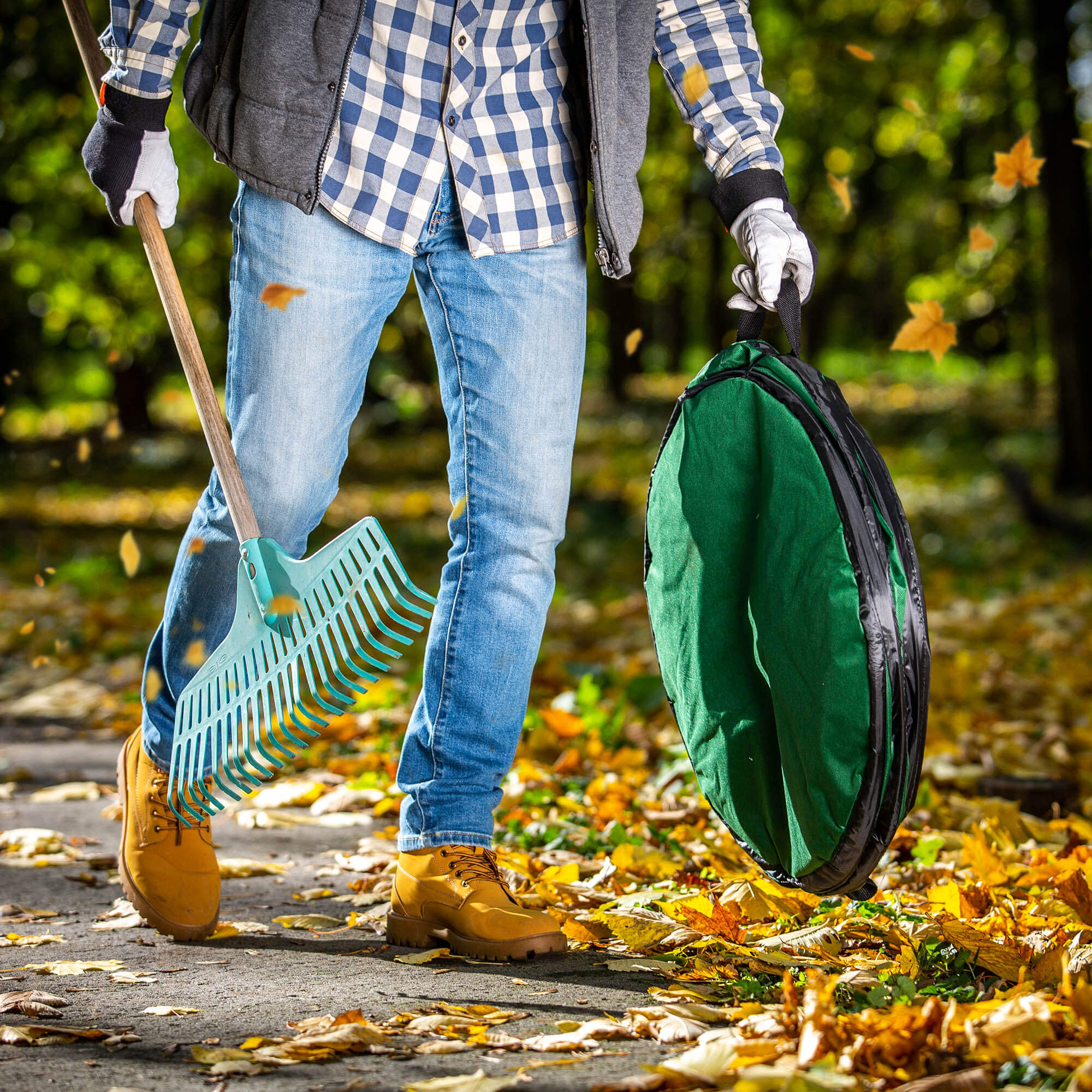 Składany kosz ogrodowy Vermenton 175L zielony
