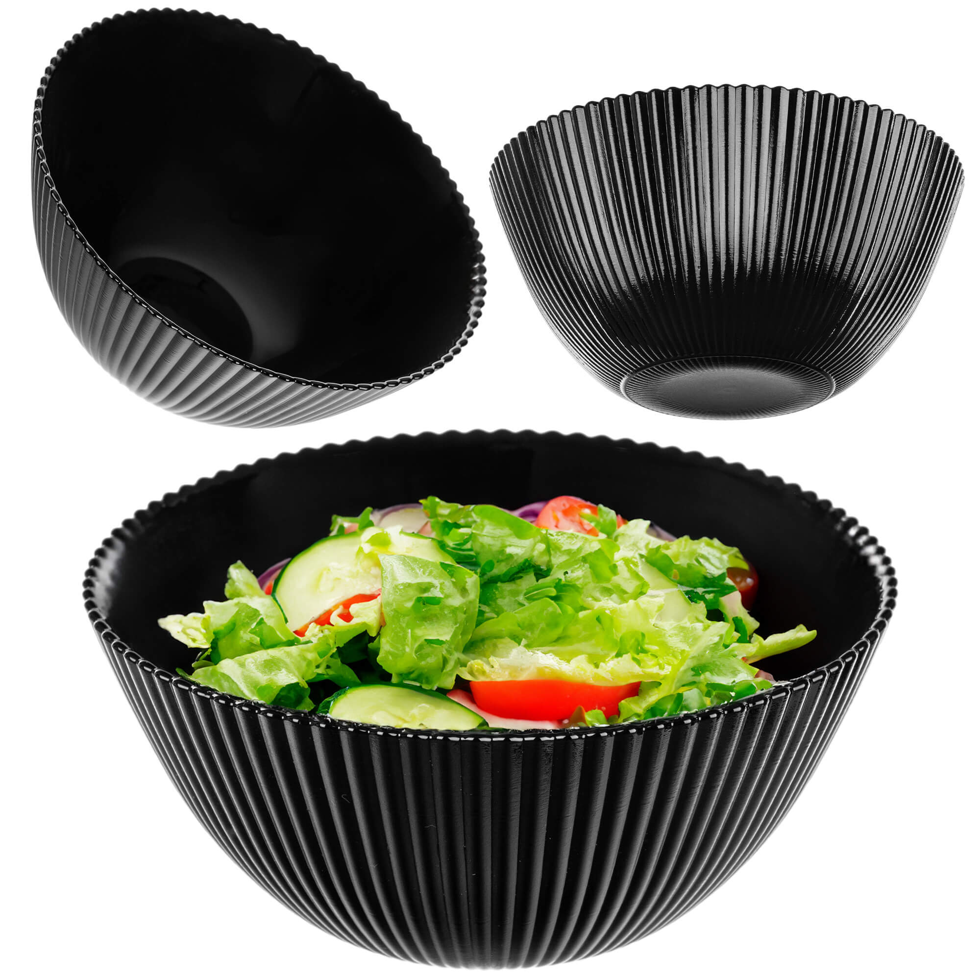 Salaterka szklana Regno 15.2 cm czarna 1 szt.