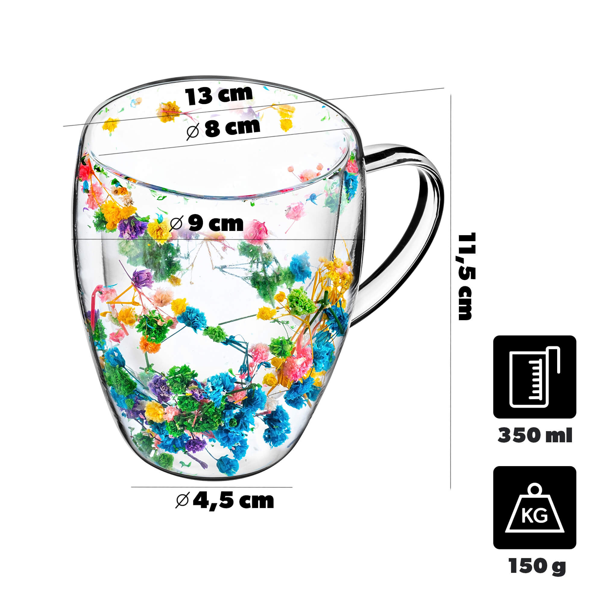 Kubek termiczny z kwiatowym motywem Riga 350ml wielokolorowy 1 szt.