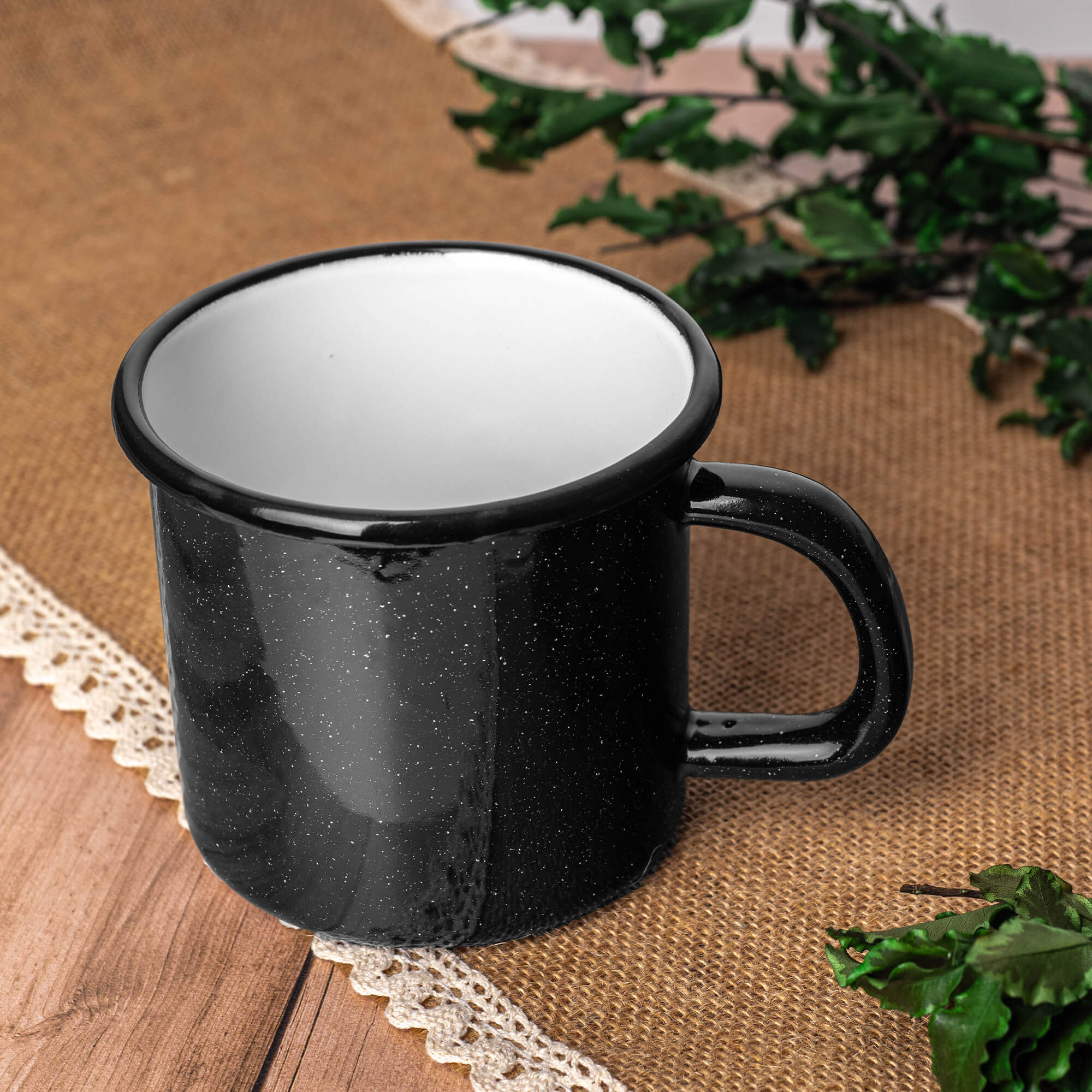 Kubek emaliowany Scerni 800 ml czarny