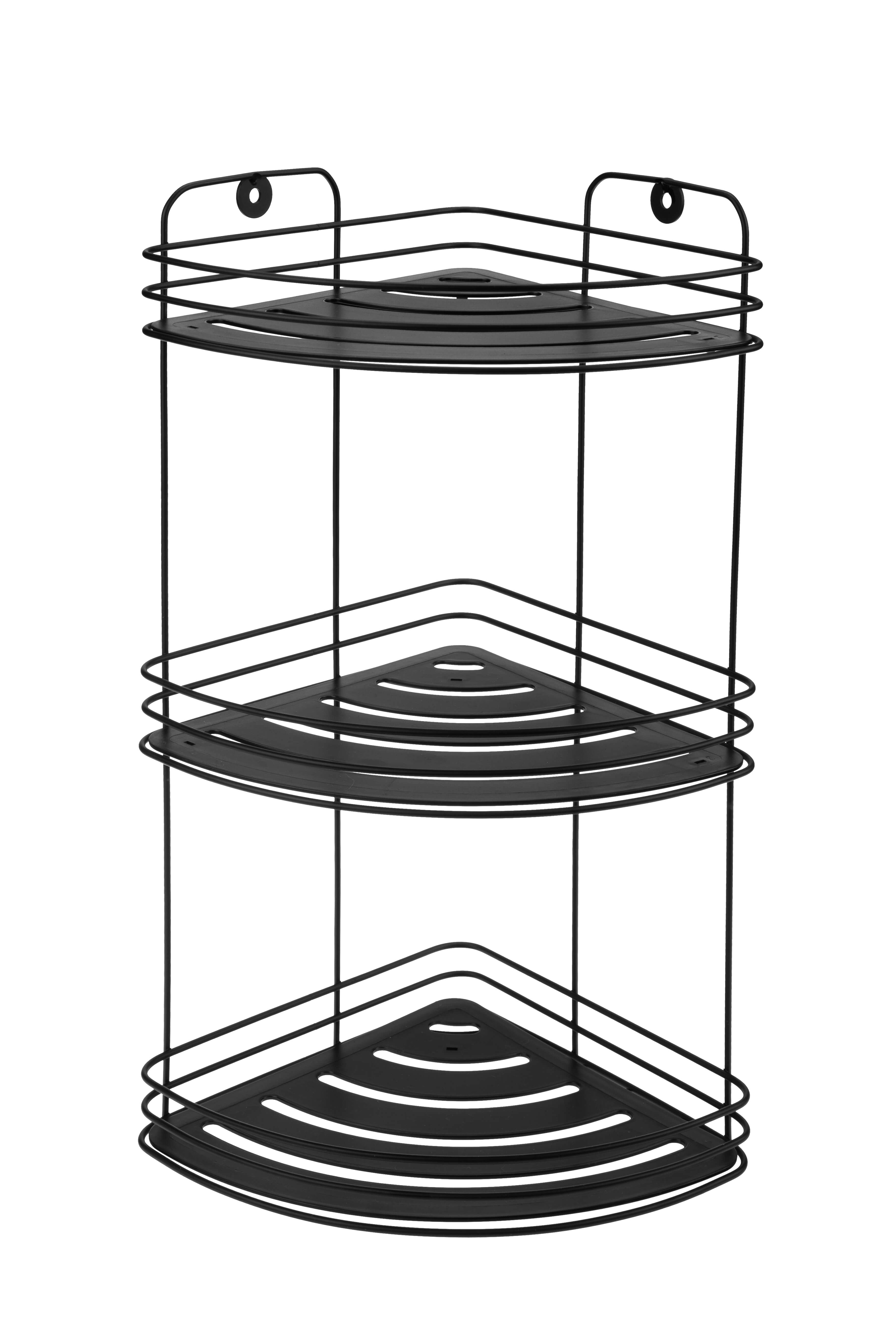 Półka łazienkowa narożna 40 x 20 cm, 3-poziomowa