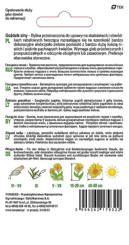 Goździk siny - Dianthus gratianopolitanus różowy 0,1g