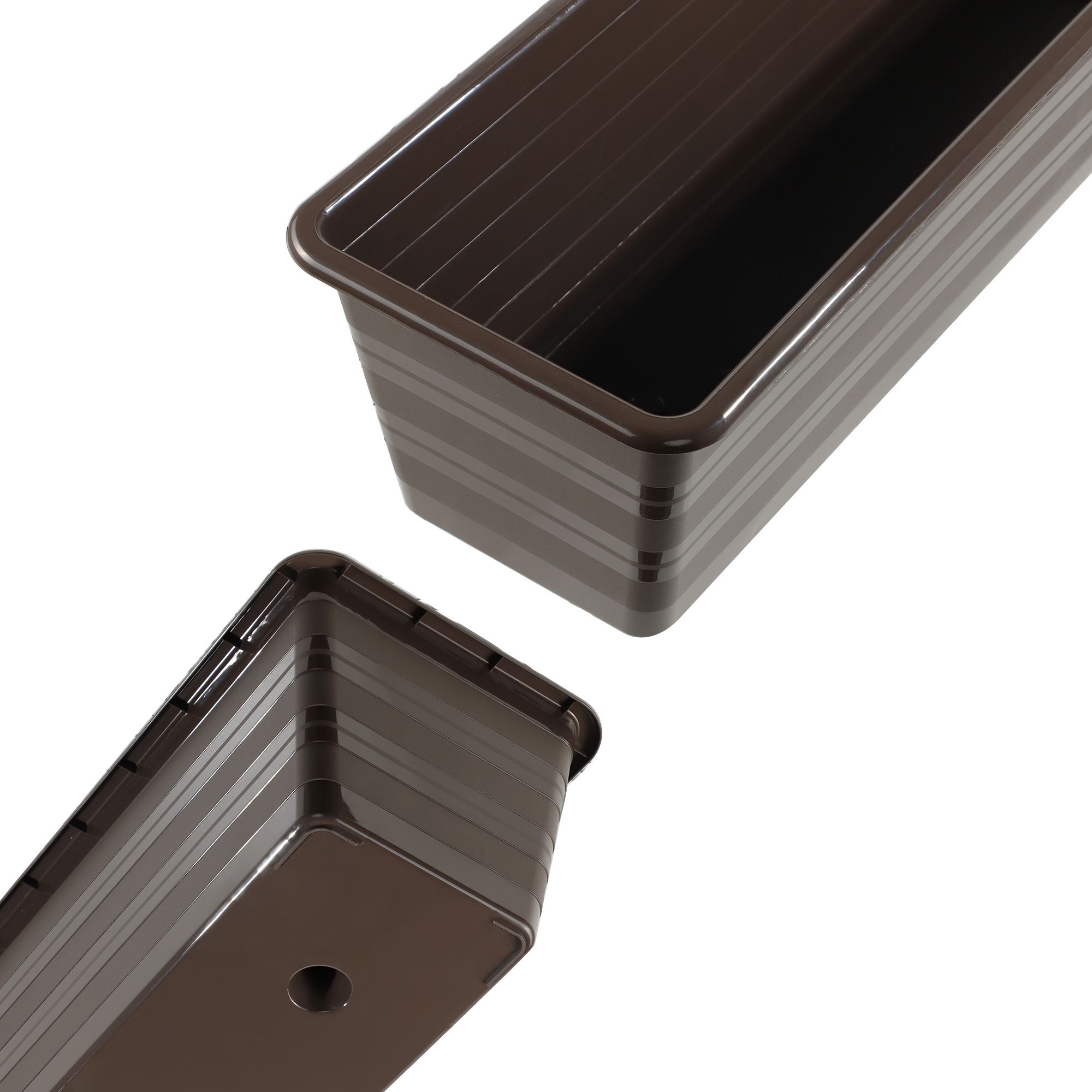 Doniczka balkonowa Cati 60 cm + podstawka 60 cm, brąz