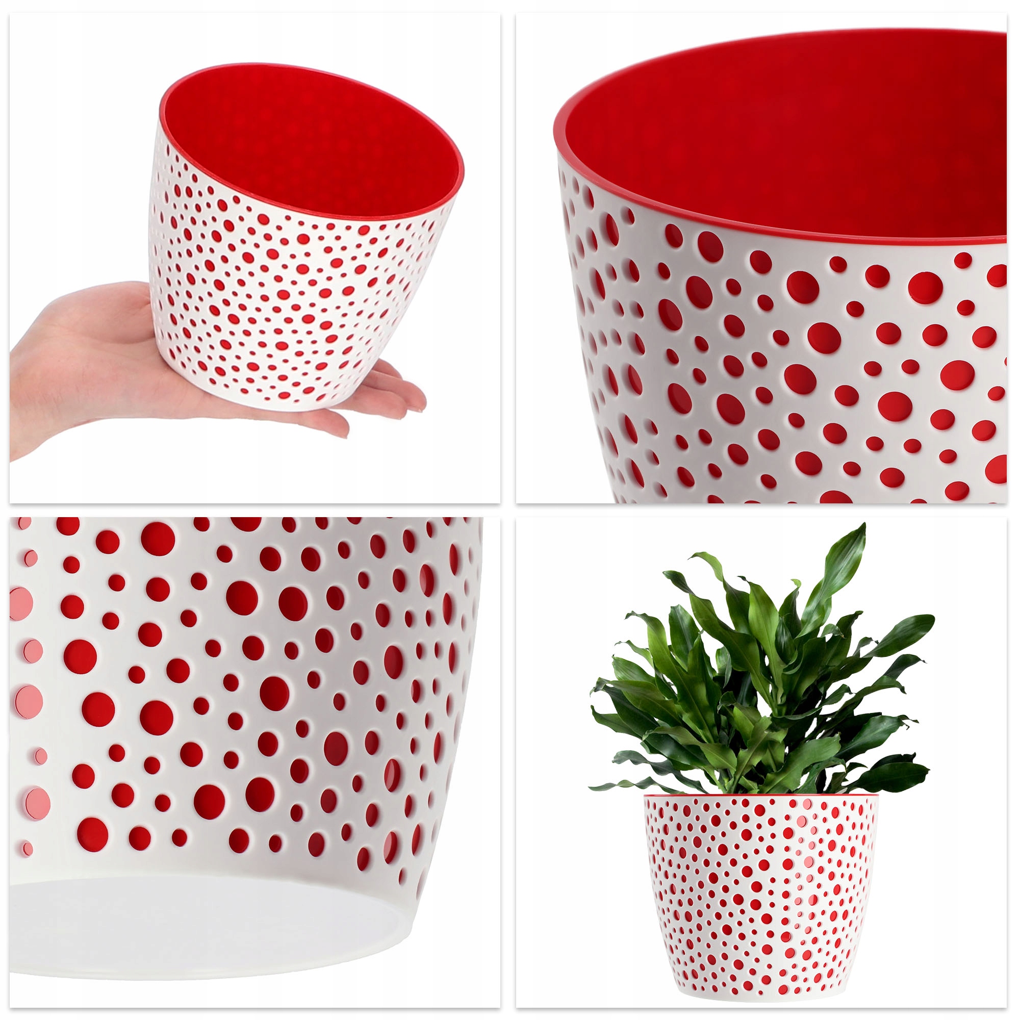 Doniczka na kwiaty Casini 13 cm, czerwona