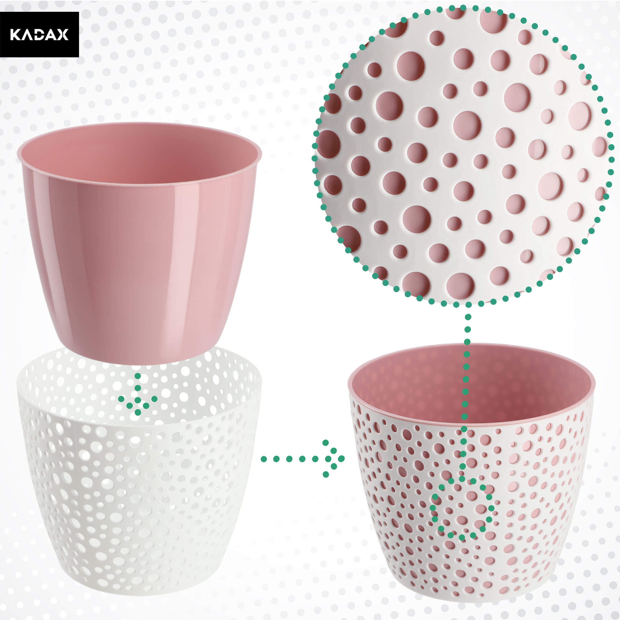 Doniczka na kwiaty Casini 15 cm, różowa