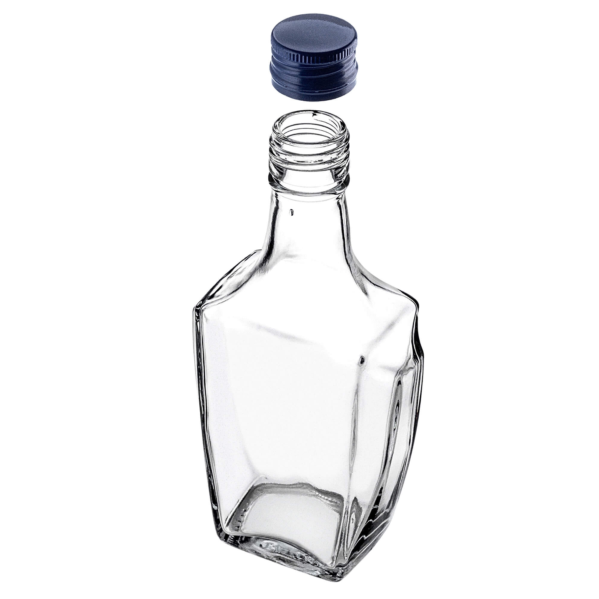 Szklana butelka na nalewkę Faenza 250ml z granatową zakrętką 1 szt.