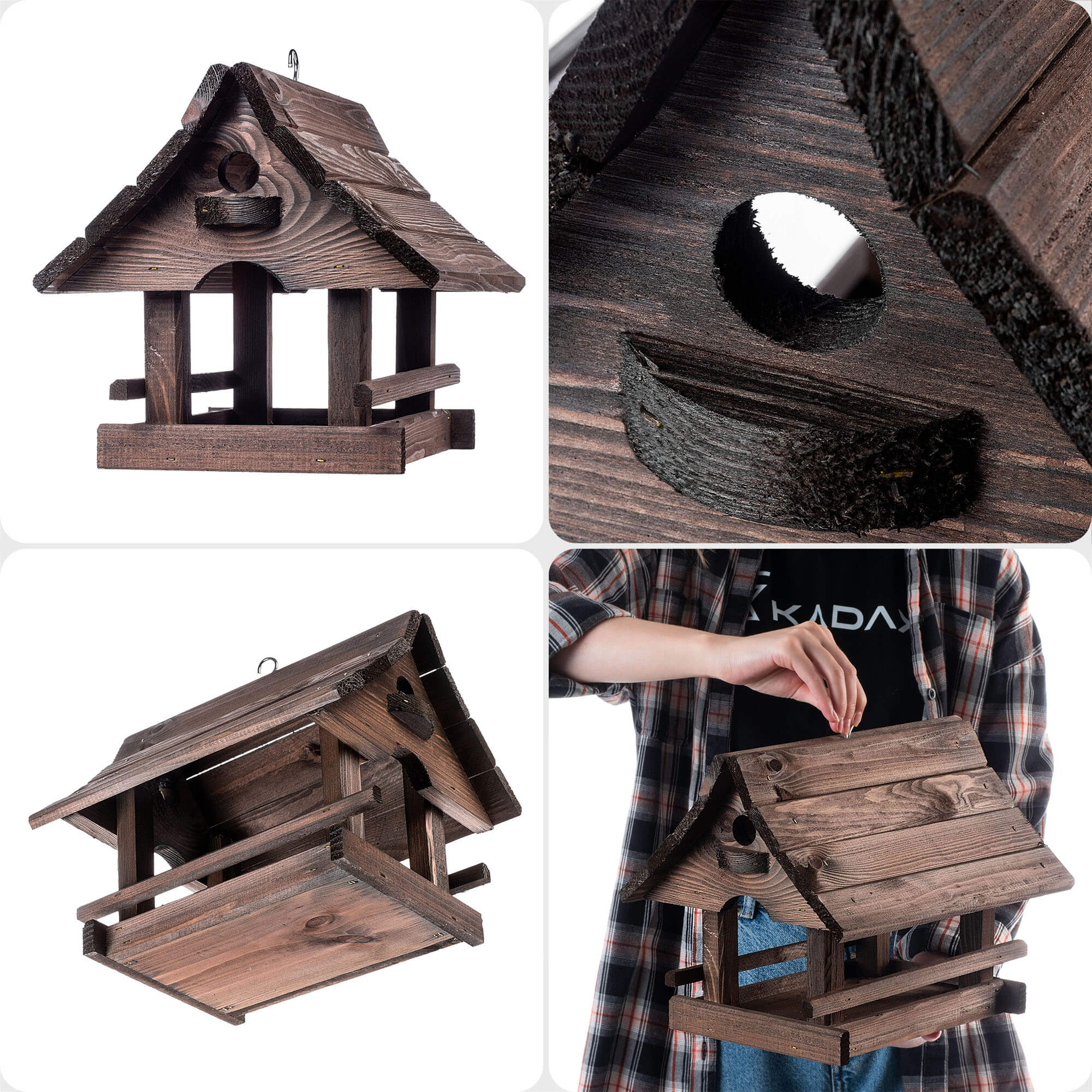 Karmnik dla ptaków Arbis domek 30 x 25 cm brązowy