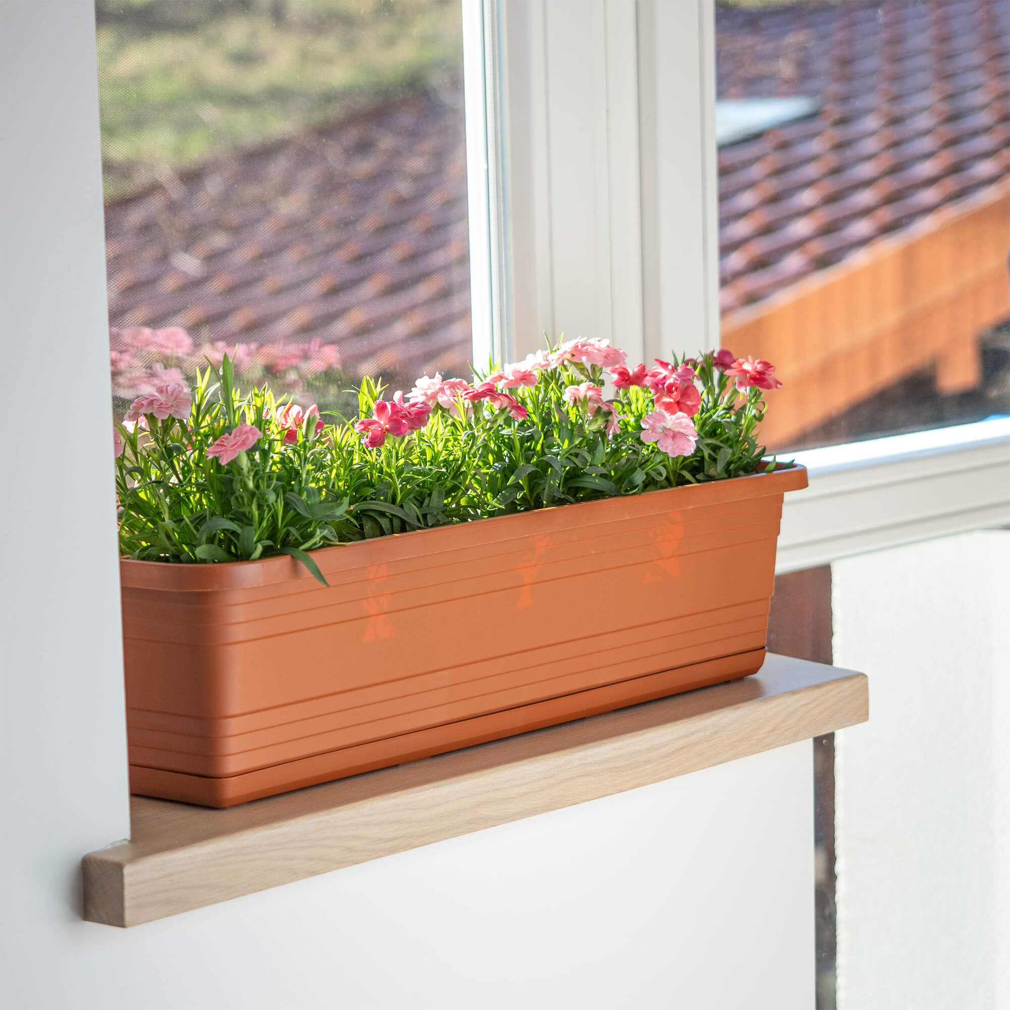 Skrzynka balkonowa z podstawką Paulin 60cm terrakota
