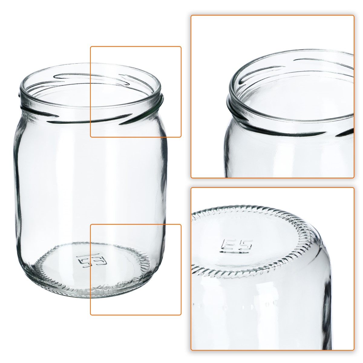 Szklane słoiki Senna 540ml 24szt 82mm bez wieczka