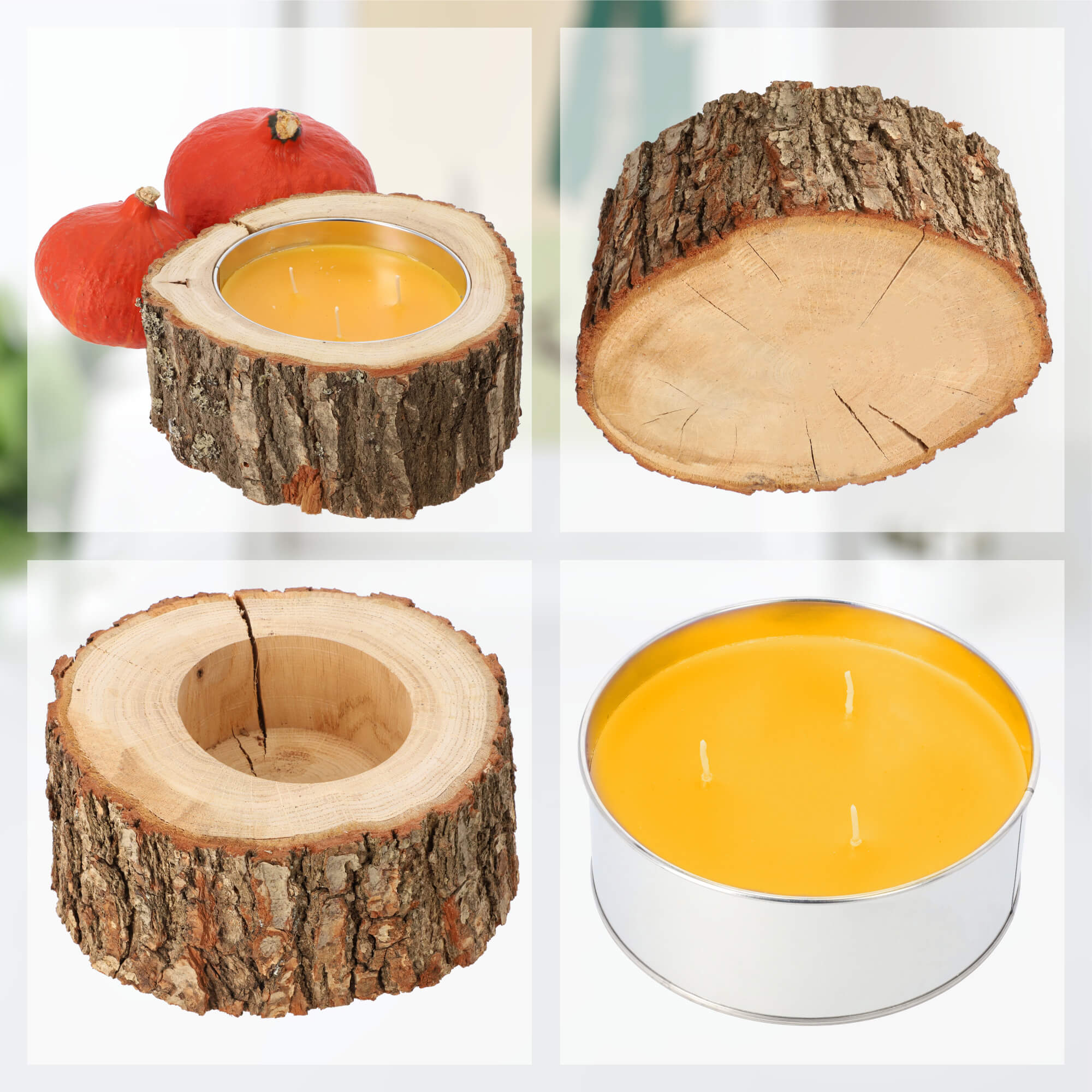 Świeca rustykalna zapachowa duża 24 cm, pomarańczowa