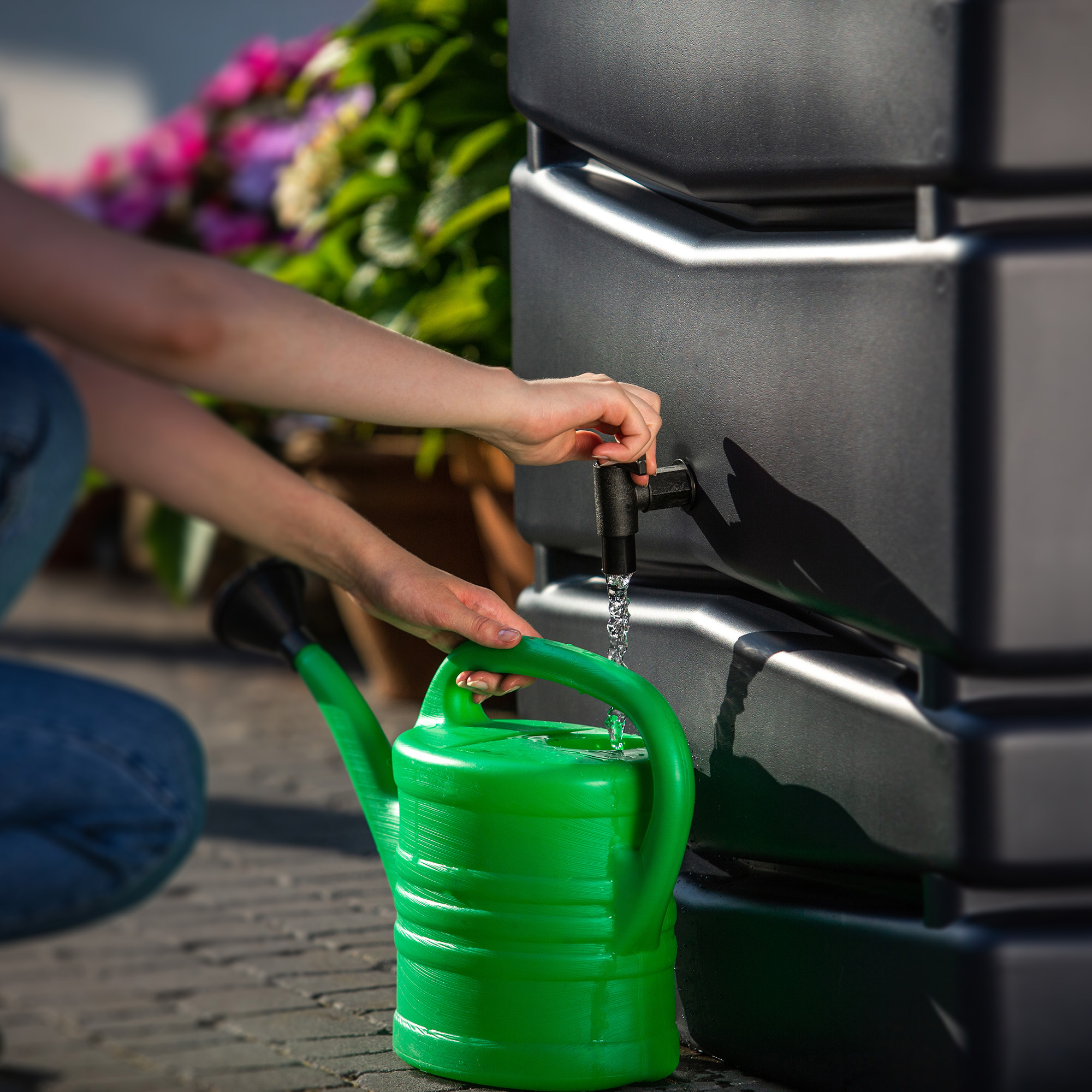 Zbiornik na deszczówkę Asolo 350L + zestaw przyłączeniowy