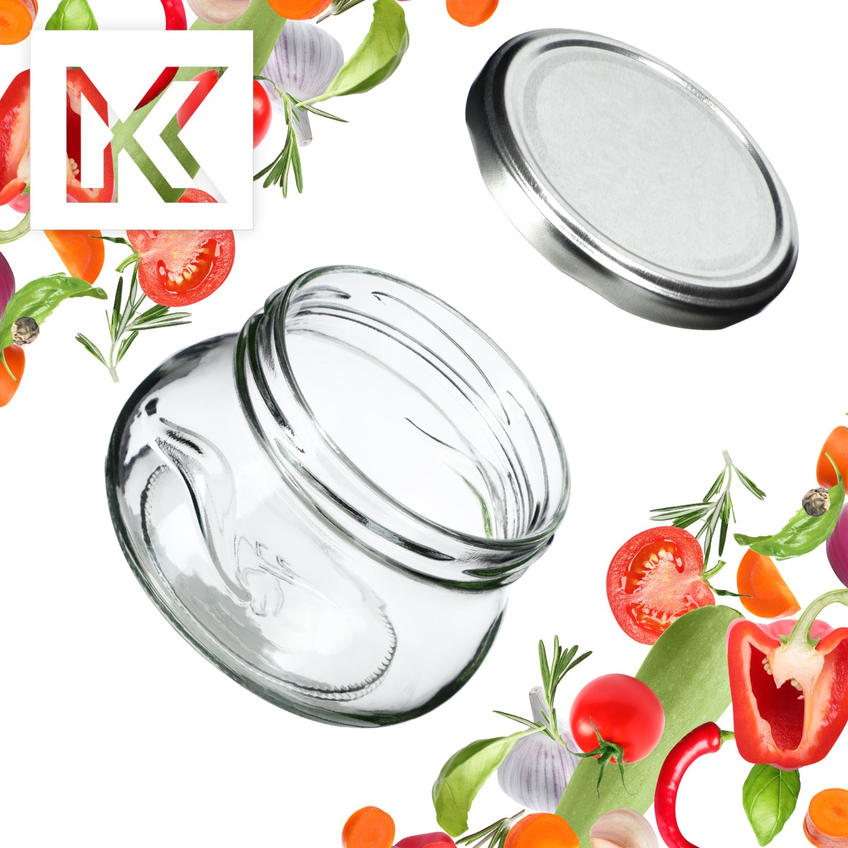 Słoiki na przetwory Raja 300ml 100szt 82mm + wieczka srebrne