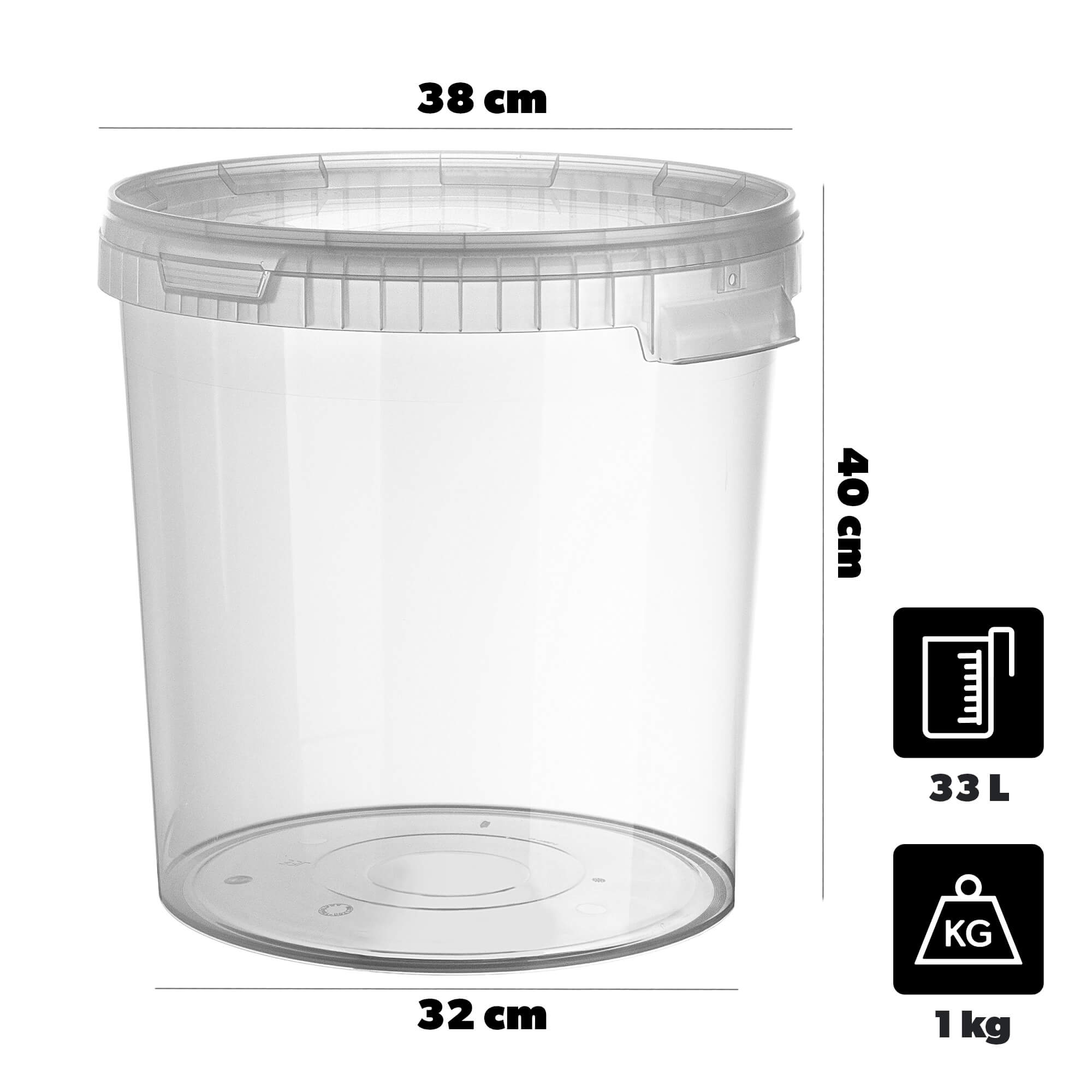 Pojemnik fermentacyjny Acerra z pokrywą 33L transparentny