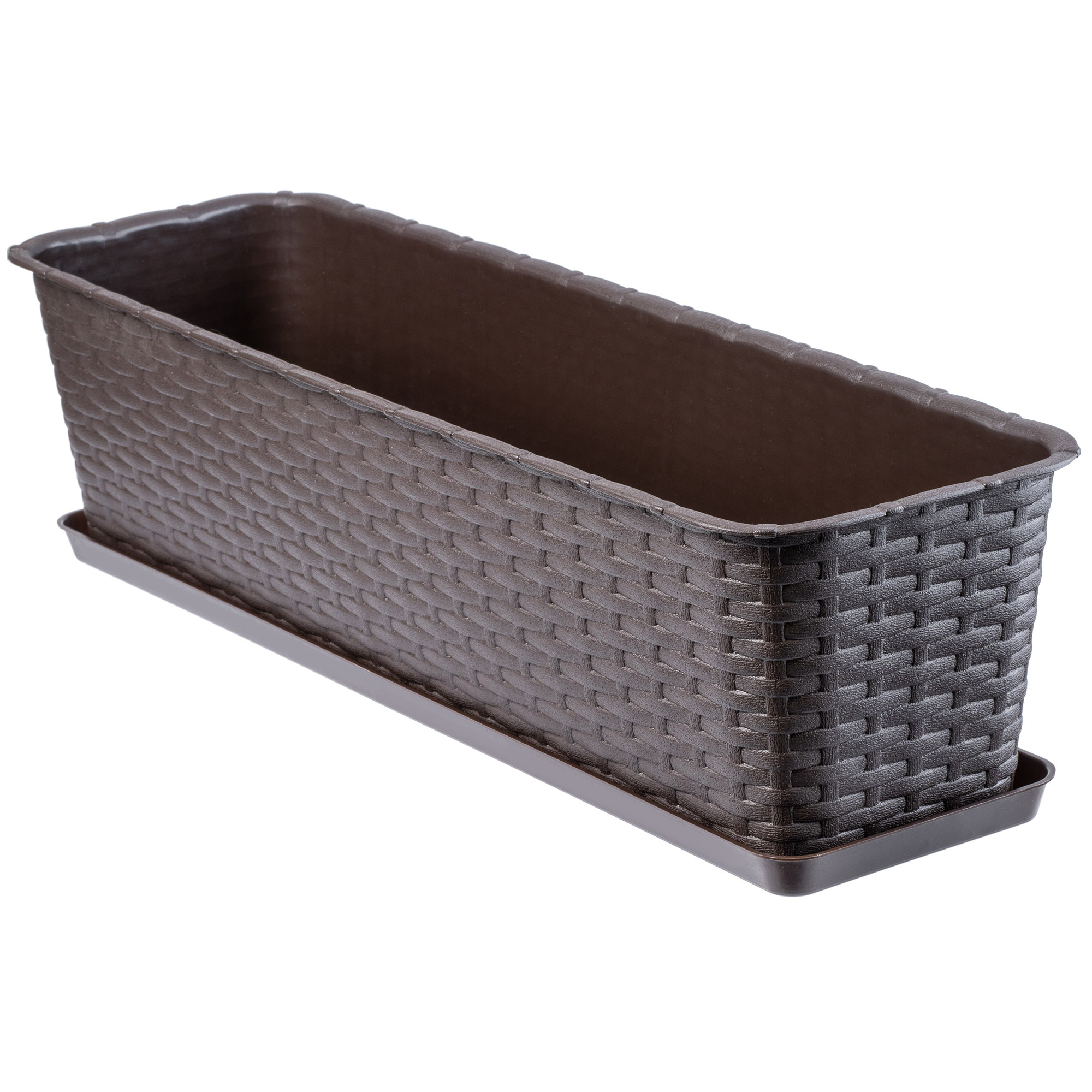 Skrzynka balkonowa z podstawką Frette 60 x 17 cm, brązowa