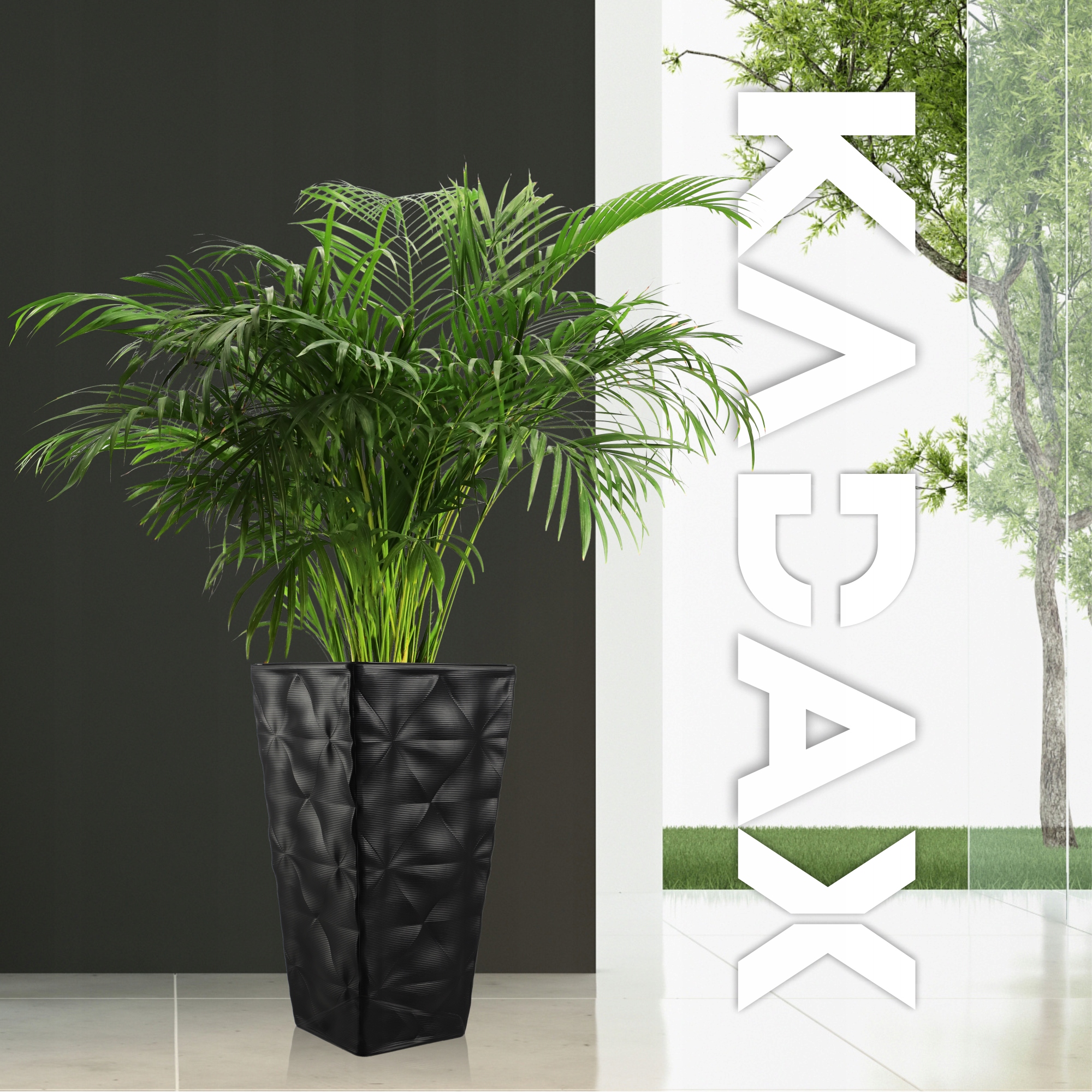 Donica ogrodowa Bando wysoka z wkładem 40 cm, czarna