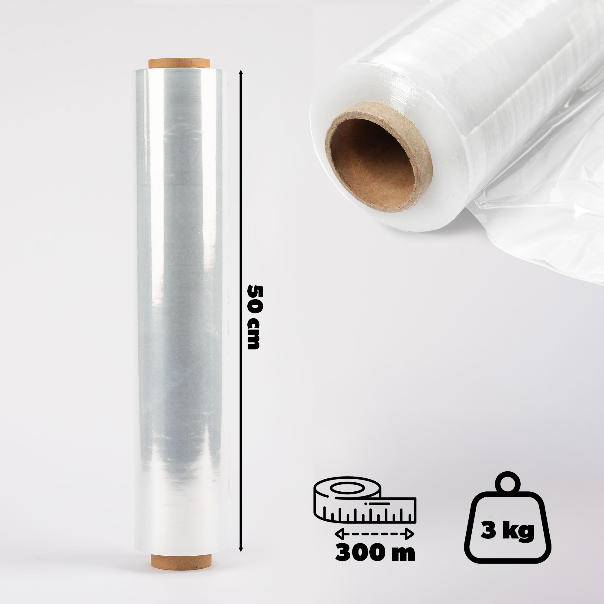 Folia stretch transparentna Chas, 4 szt 300m