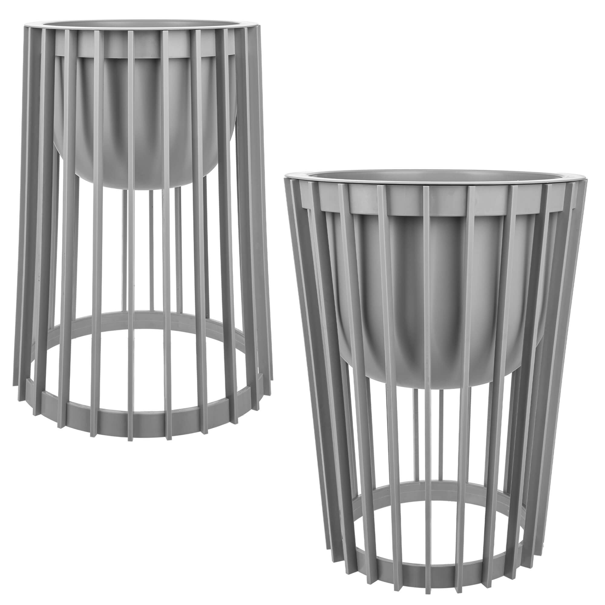 Kwietnik dwustronny Aytre 40 cm platynowy + 2 wkłady