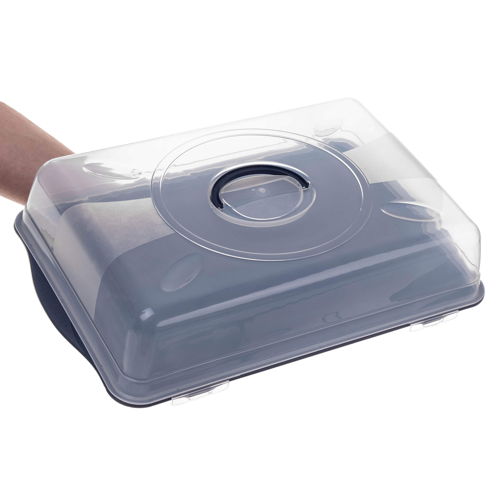 Pojemnik na ciasto z pokrywą Caldaie 46 x 30 cm niebieski