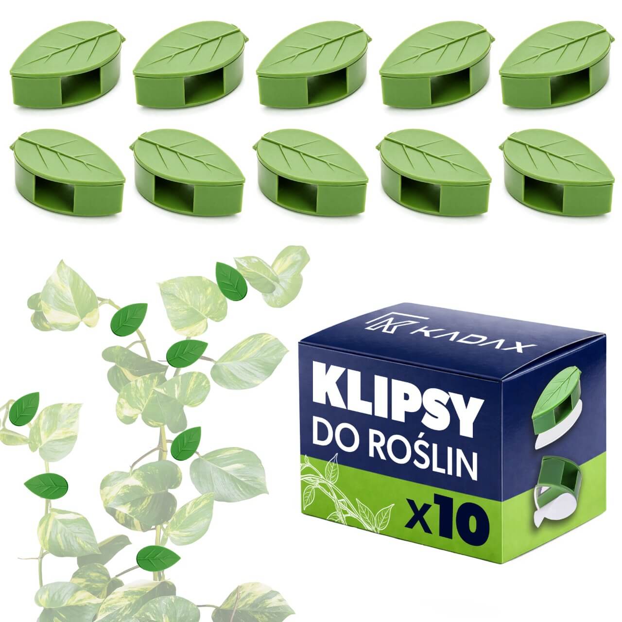 Samoprzylepne klipsy do roślin Orne zielone 10 szt.