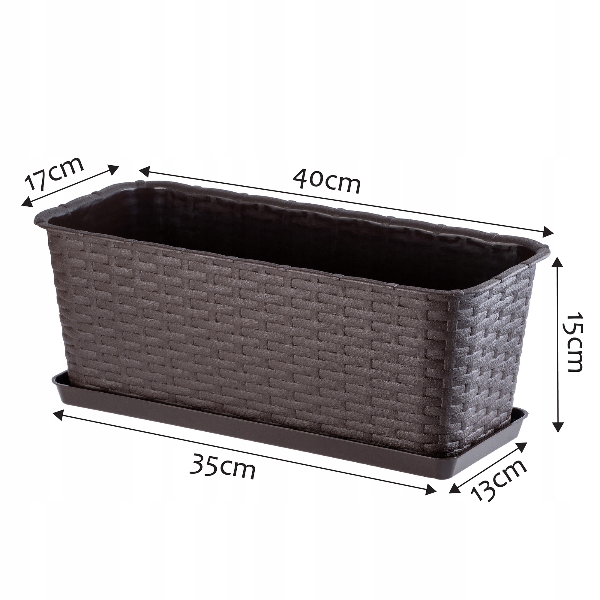 Podstawka pod doniczkę balkonową 40cm brązowy