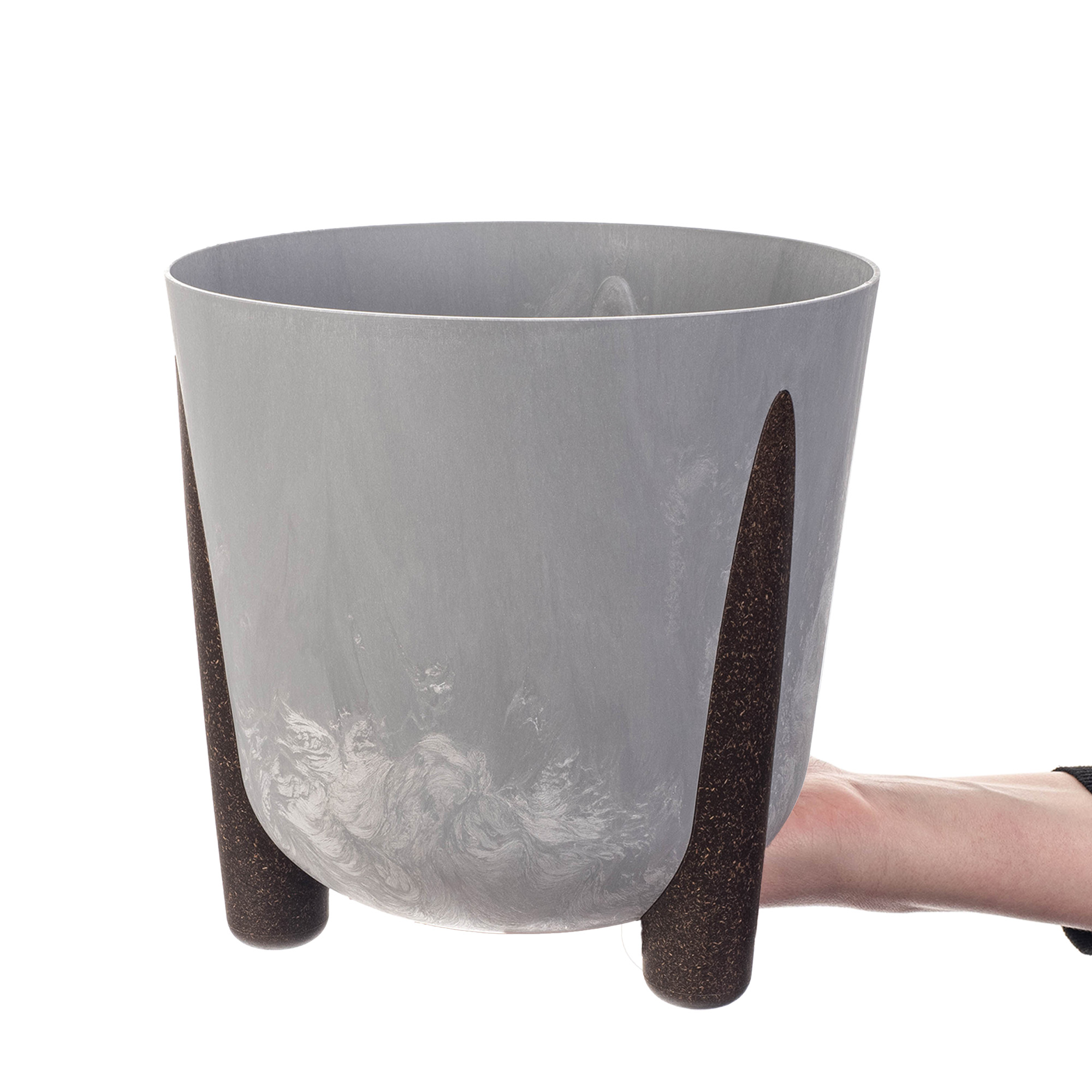 Doniczka osłonka Nauze 21cm szary beton