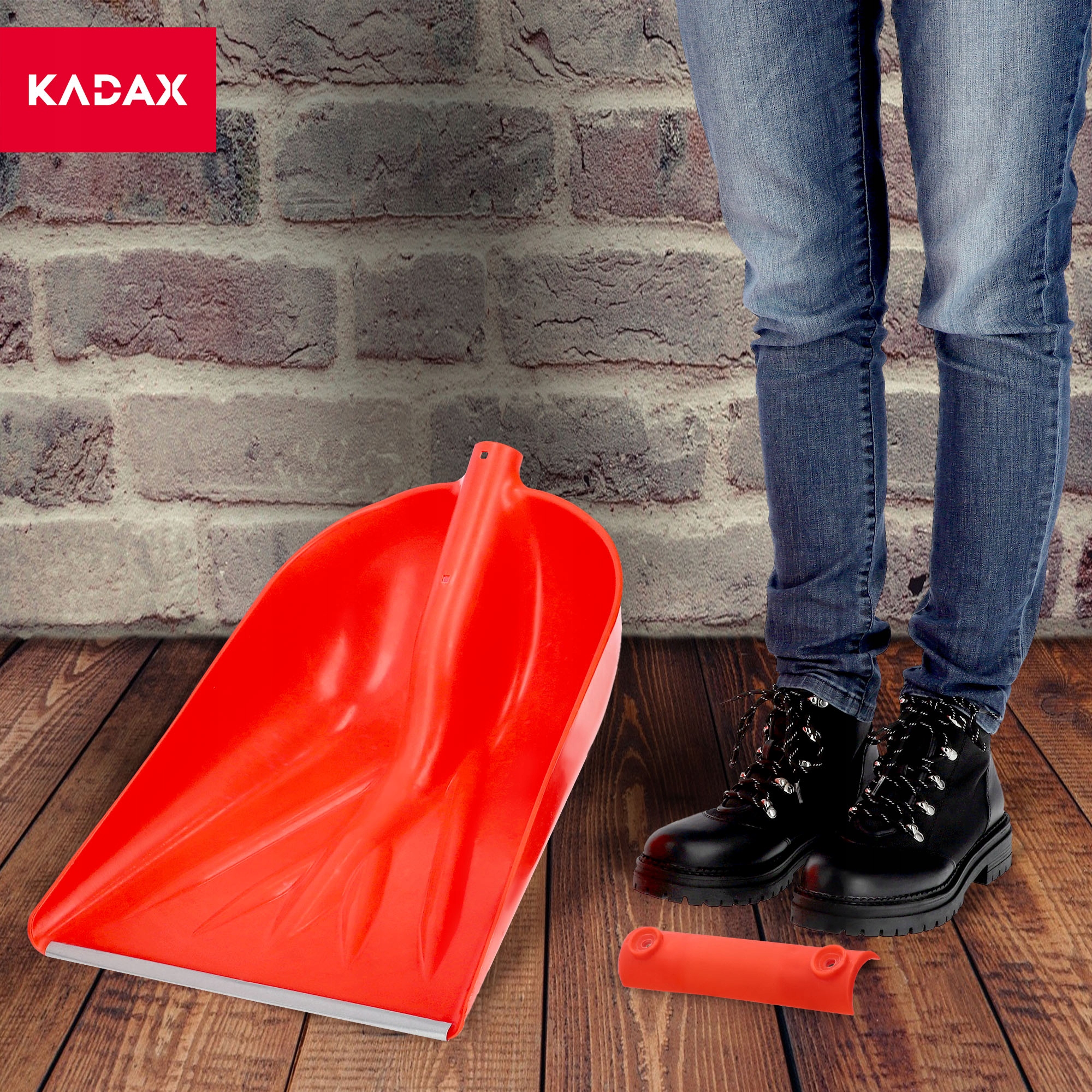 Szufla do śniegu bez trzonka, pomarańczowa, 3szt.