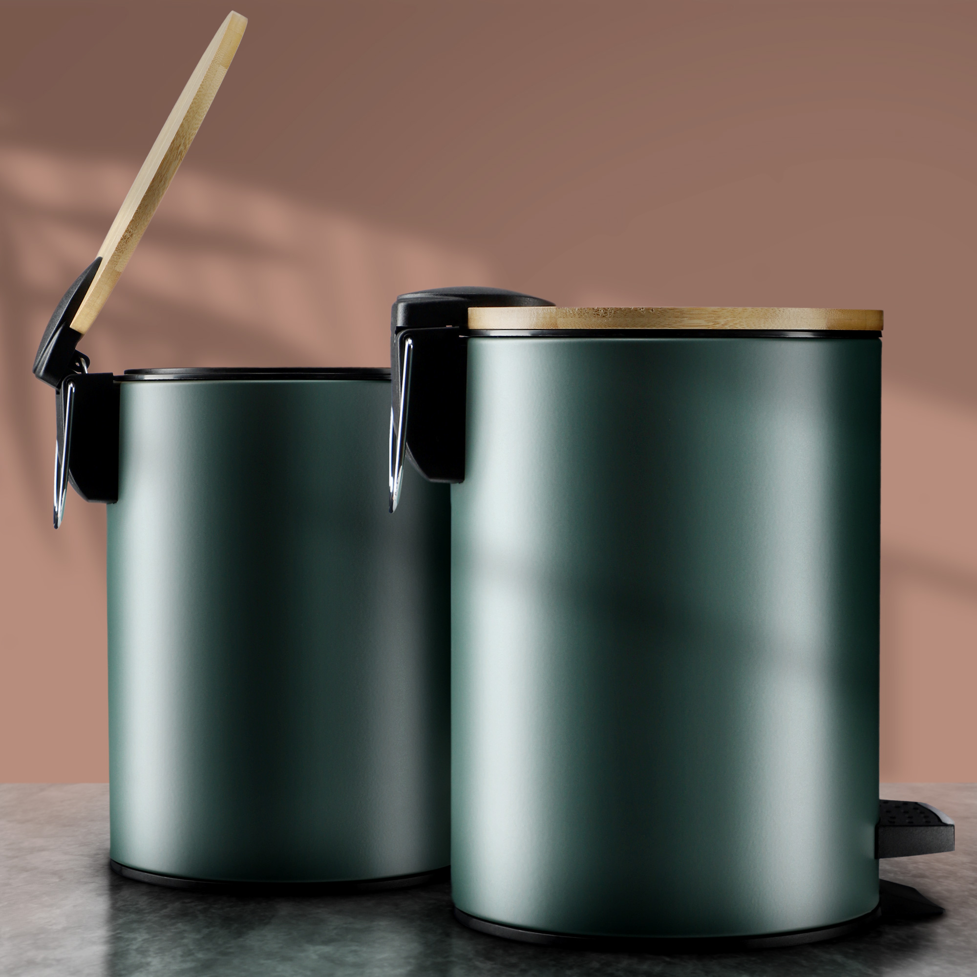 Kosz łazienkowy Linter zielony, 3L