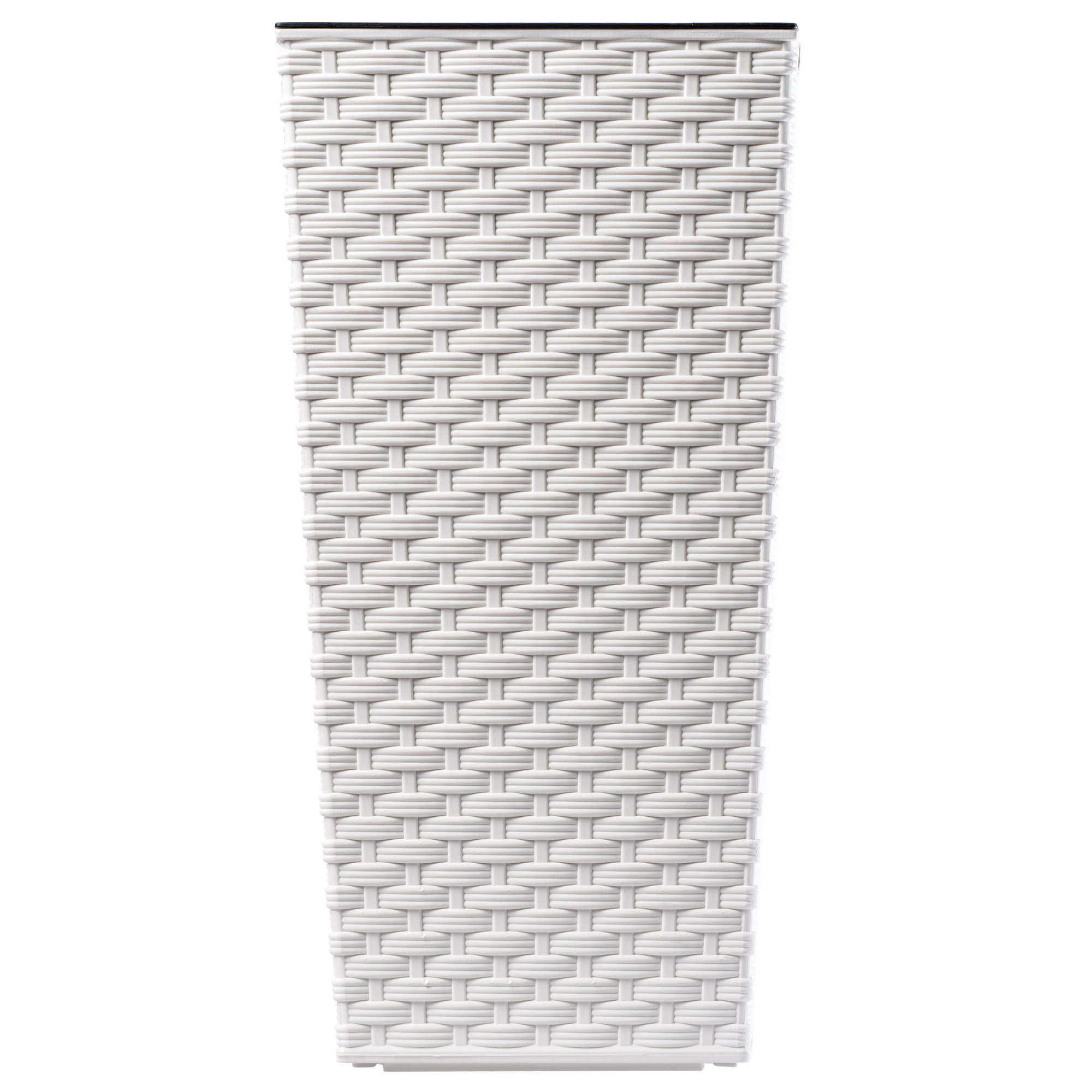 Donica na kwiaty z wkładem Pesaro rattan 25 cm, biała