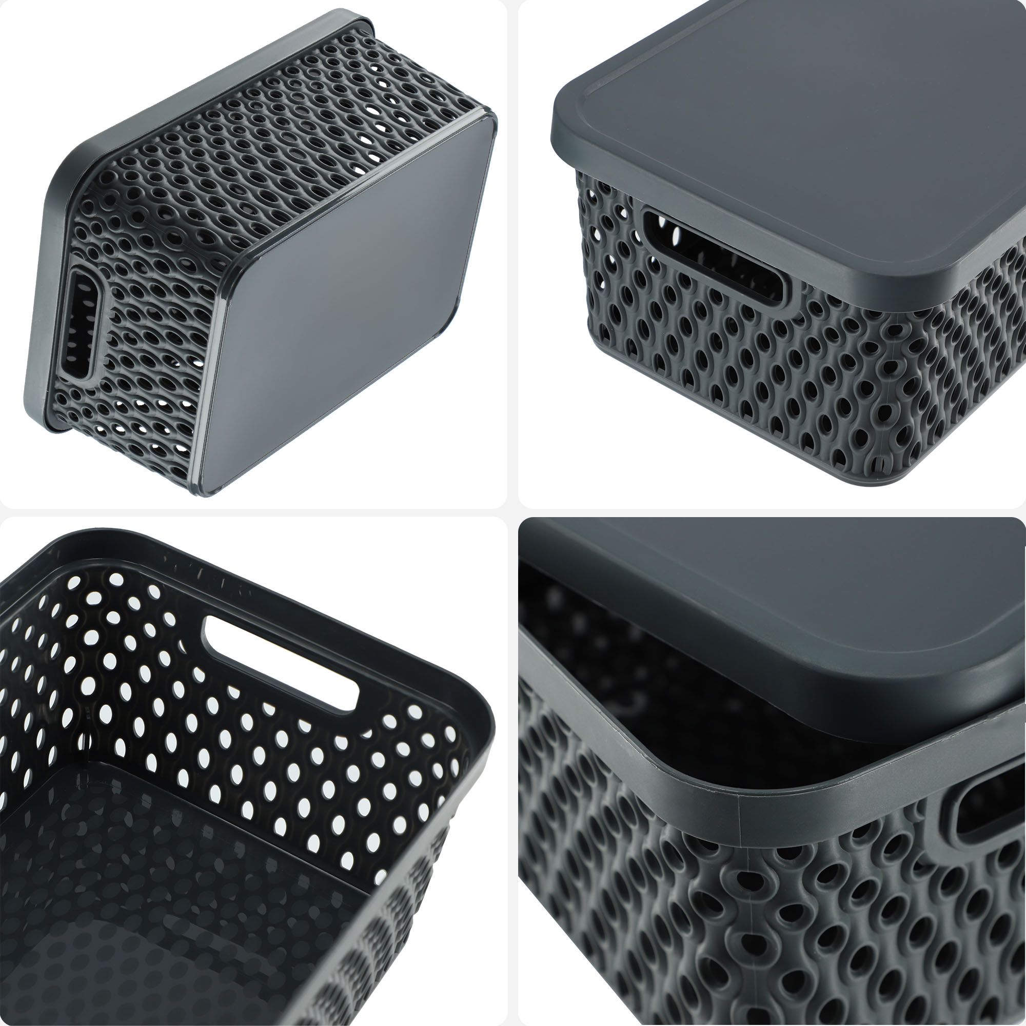 Koszyk z pokrywą do przechowywania Pau 4,5L szary