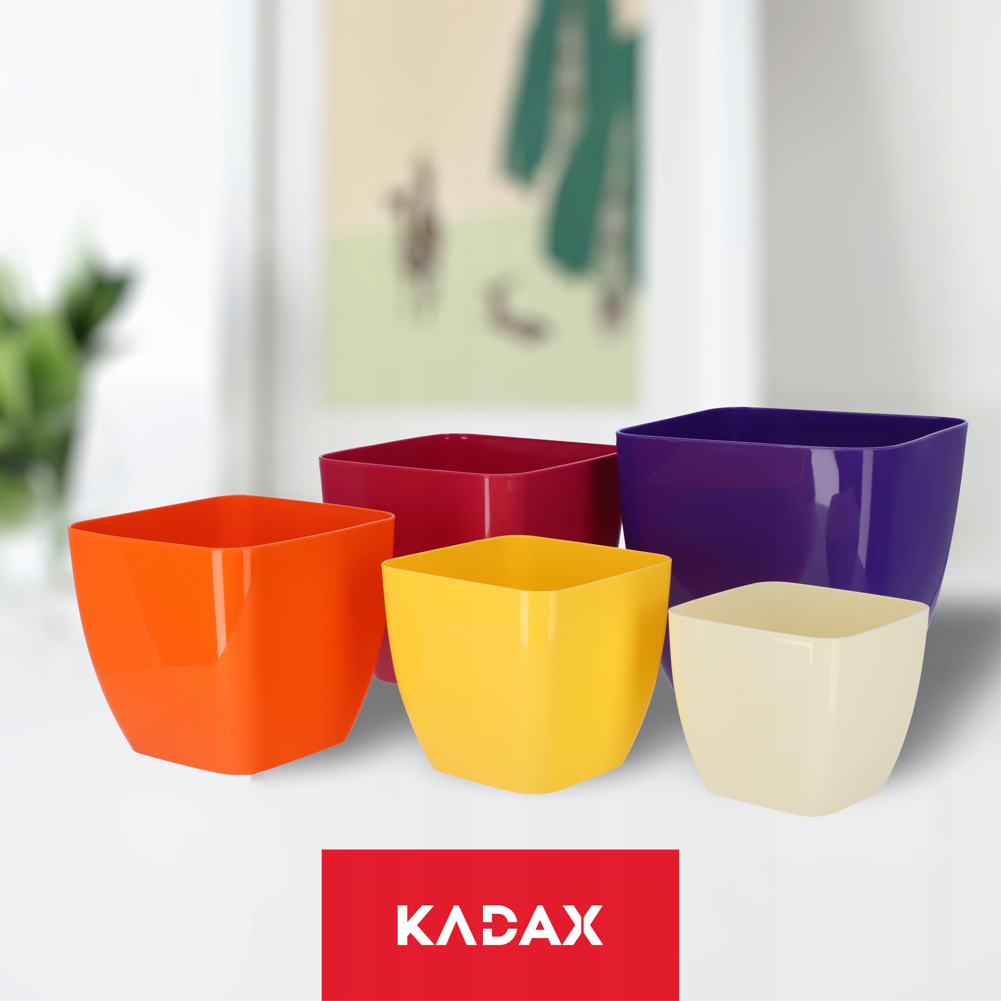 Doniczka kwadratowa Borgo 14 cm, fioletowa