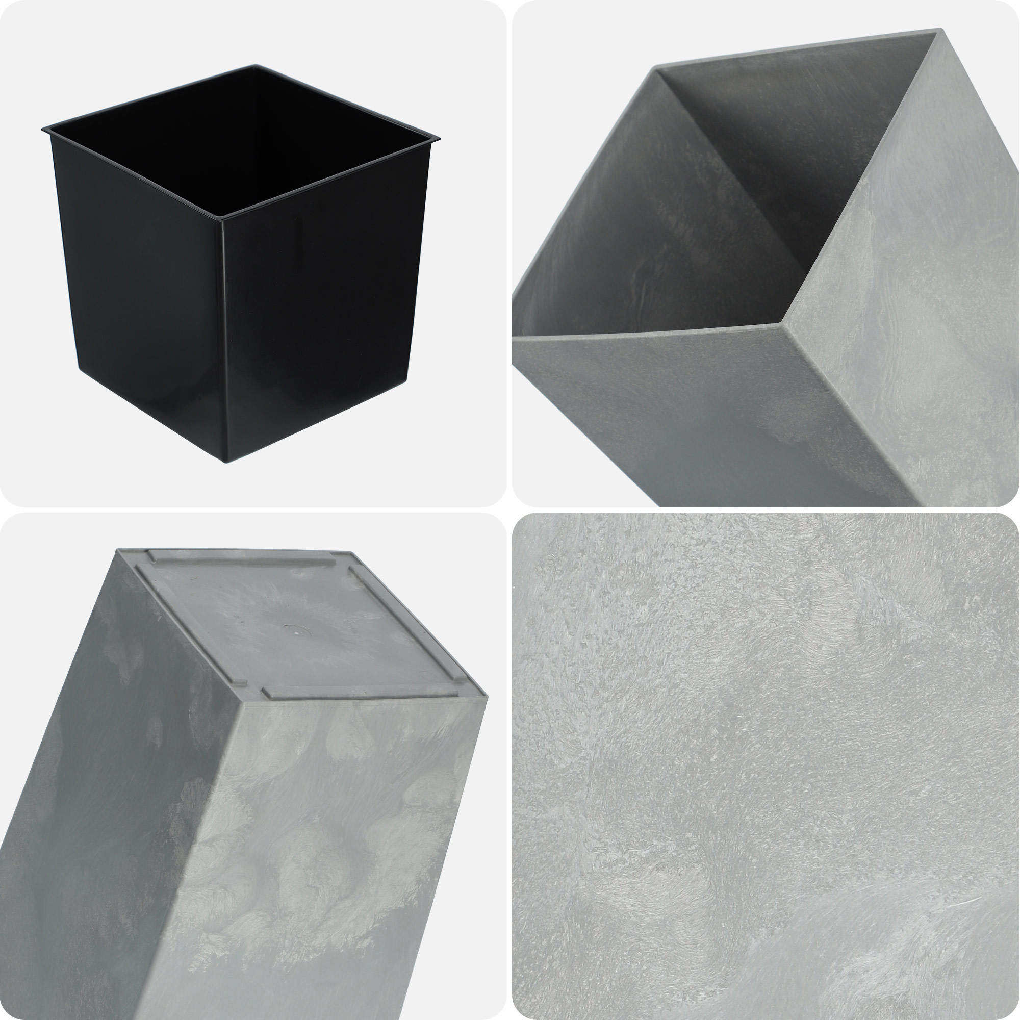 Donica ogrodowa Pesaro 25 cm szary beton