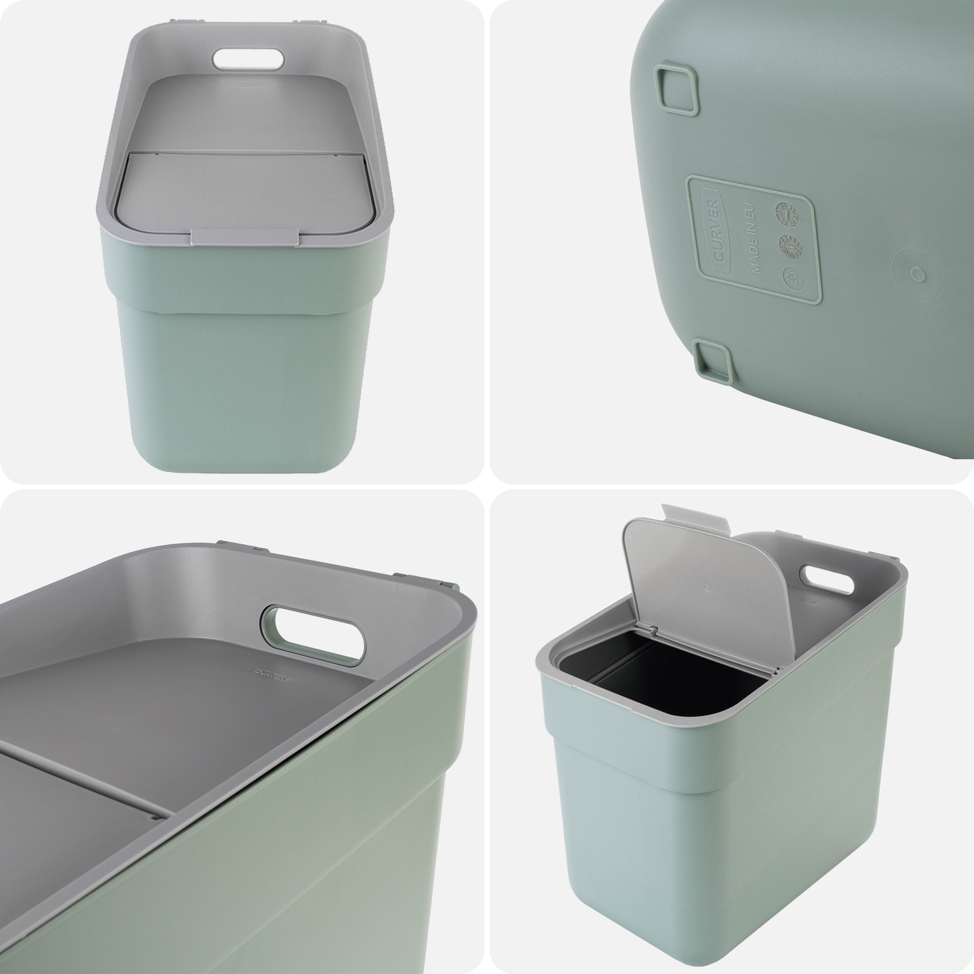 Kosz do segregacji śmieci Curver Ready to Collect 20L zielony