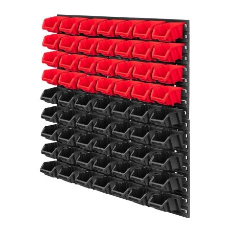 Tablica warsztatowa Lokke 78x78cm 63 elementy czarno czerwona