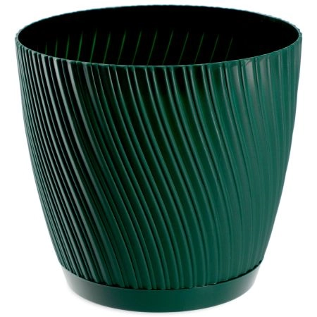 Doniczka z podstawką Tubas 27 cm, zielona