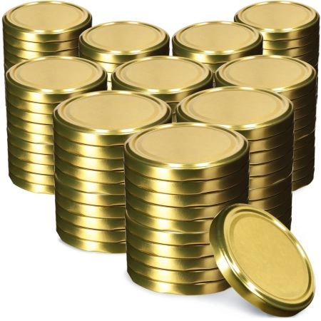 Metalowe wieczka do słoików Virbo 100 szt. 82mm złote