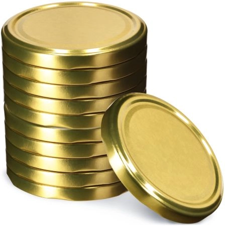 Metalowe wieczka do słoików Virbo 10 szt. 82mm złote