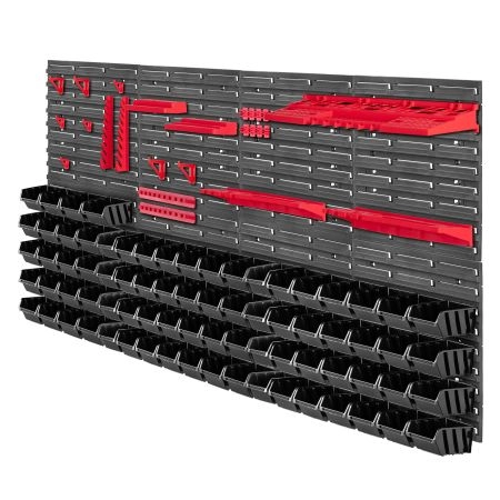 Tablica narzędziowa Lokke 101 elementów 156 x 78 cm czerwono-czarna