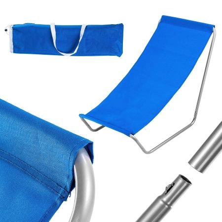 Składany leżak plażowy z pokrowcem Mill, niebieski