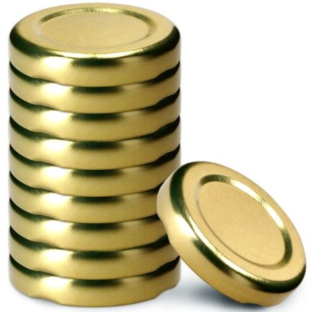 Metalowe wieczka do słoików i butelek Kalbo 10 szt. 53mm złote
