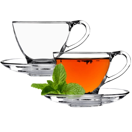 Filiżanki do herbaty Zinal ze spodkiem 200 ml, 2 szt.