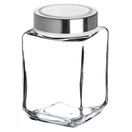 Szklany pojemnik na żywność Ferno 1L, biały